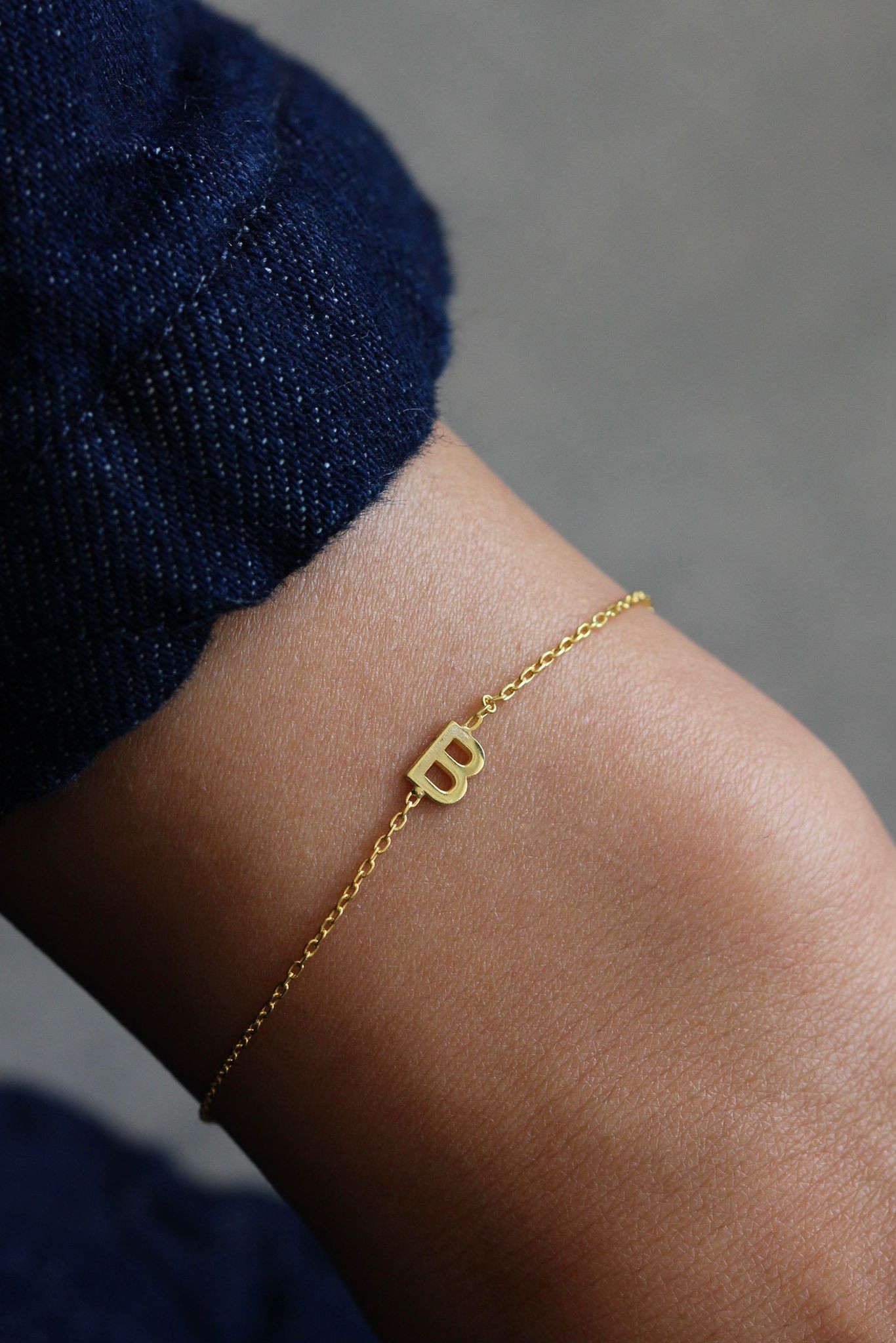 Minimal Harf Bileklik | 925 Gümüş