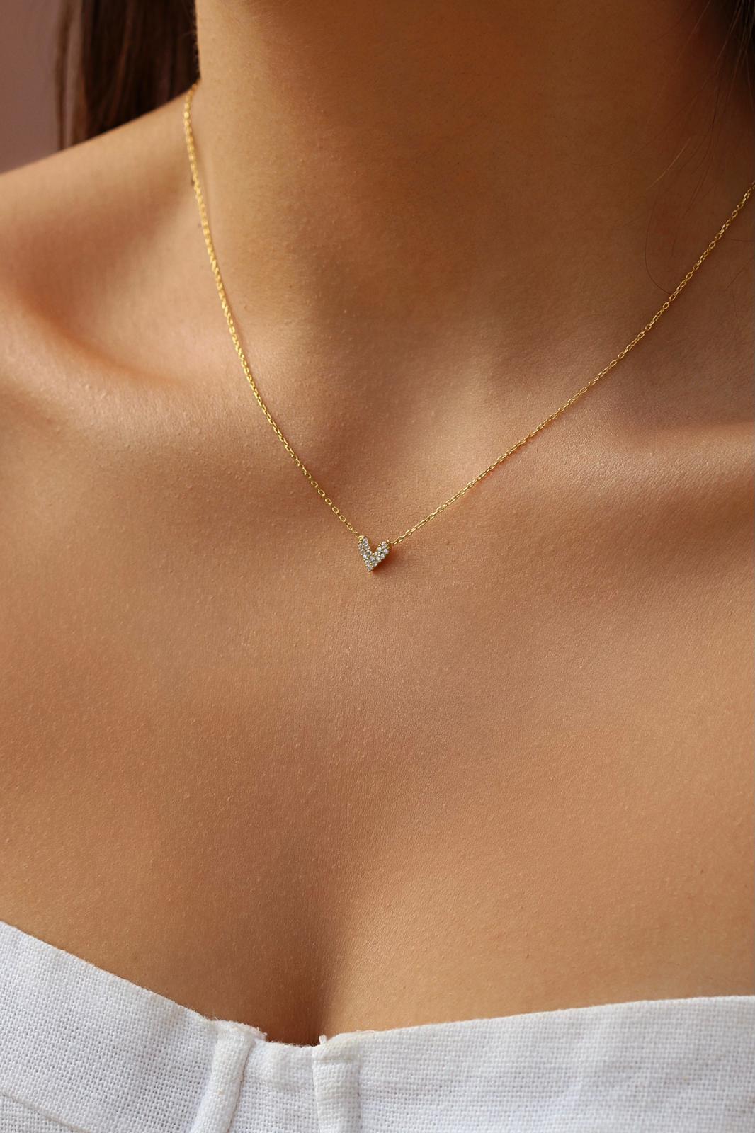 İki Taraflı Minimal Kalp Kolye | 925 Gümüş