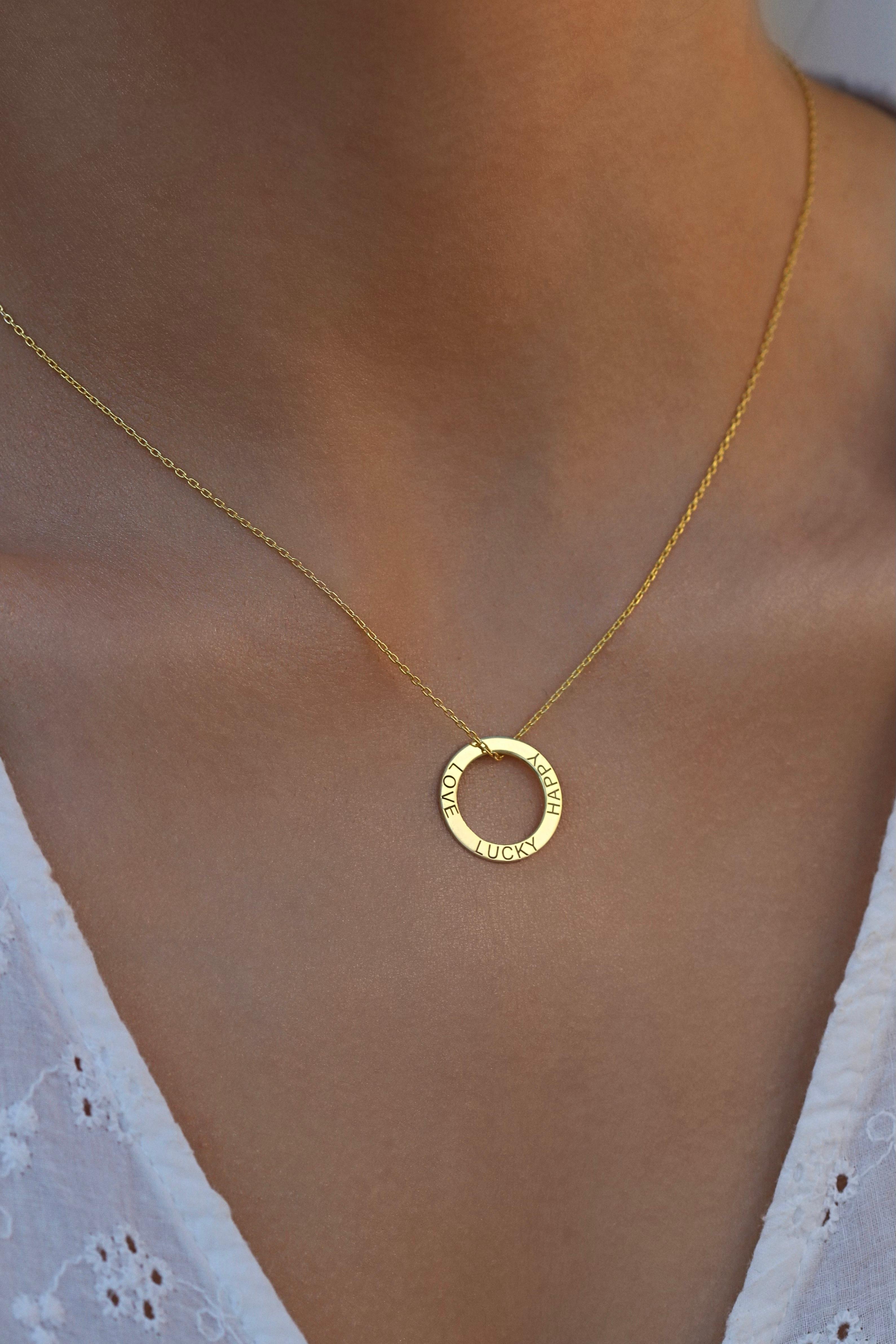 Personalized Three Dimensional Charm Plate Necklace | 925 Silver