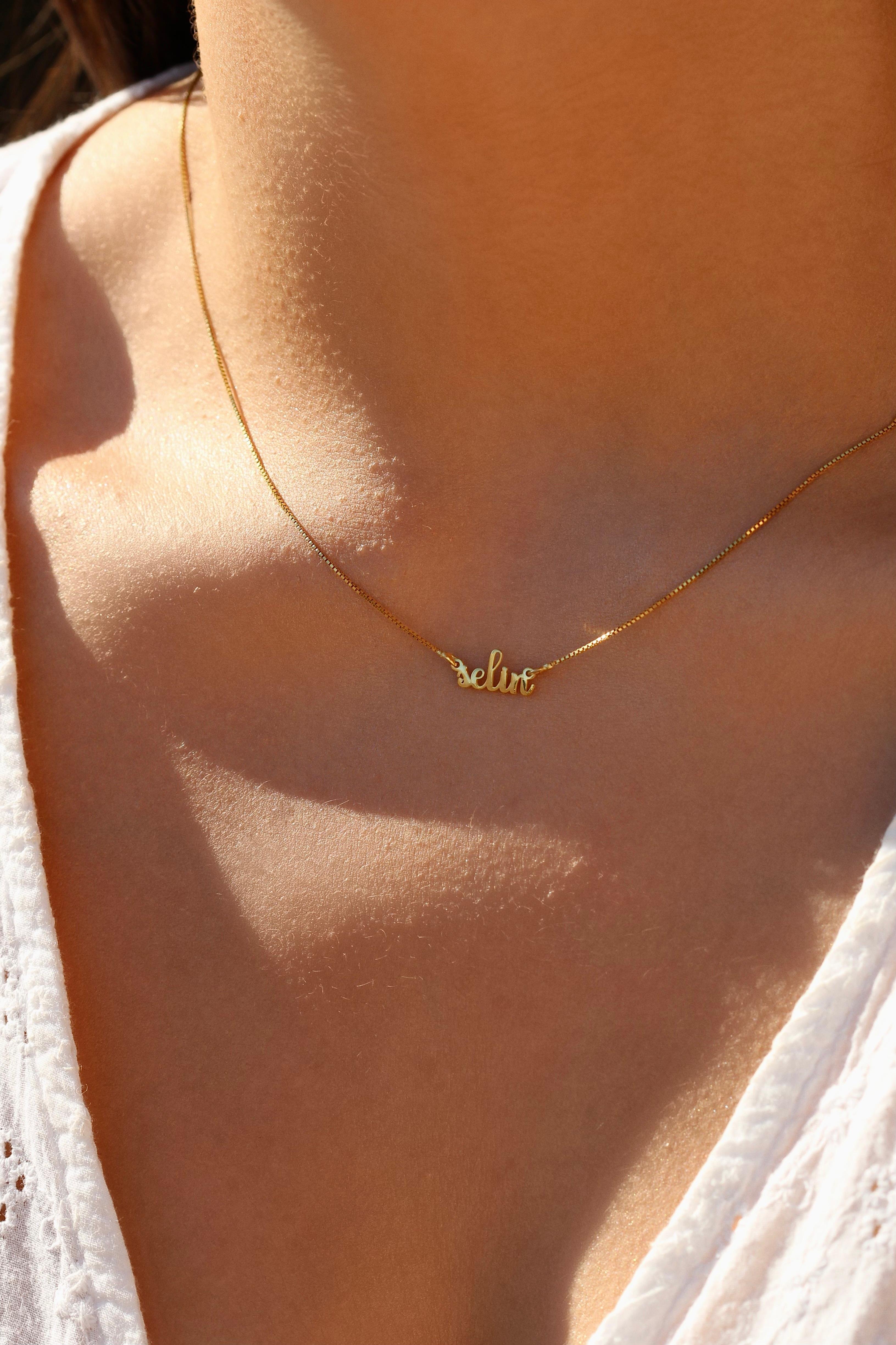 Zircon Stone Name Necklace | 925 Silver