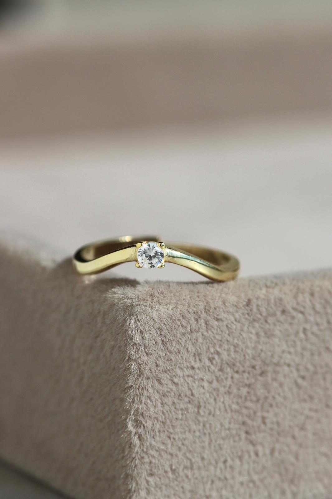 Üçlü Taş Detaylı Yüzük | 925 Gümüş