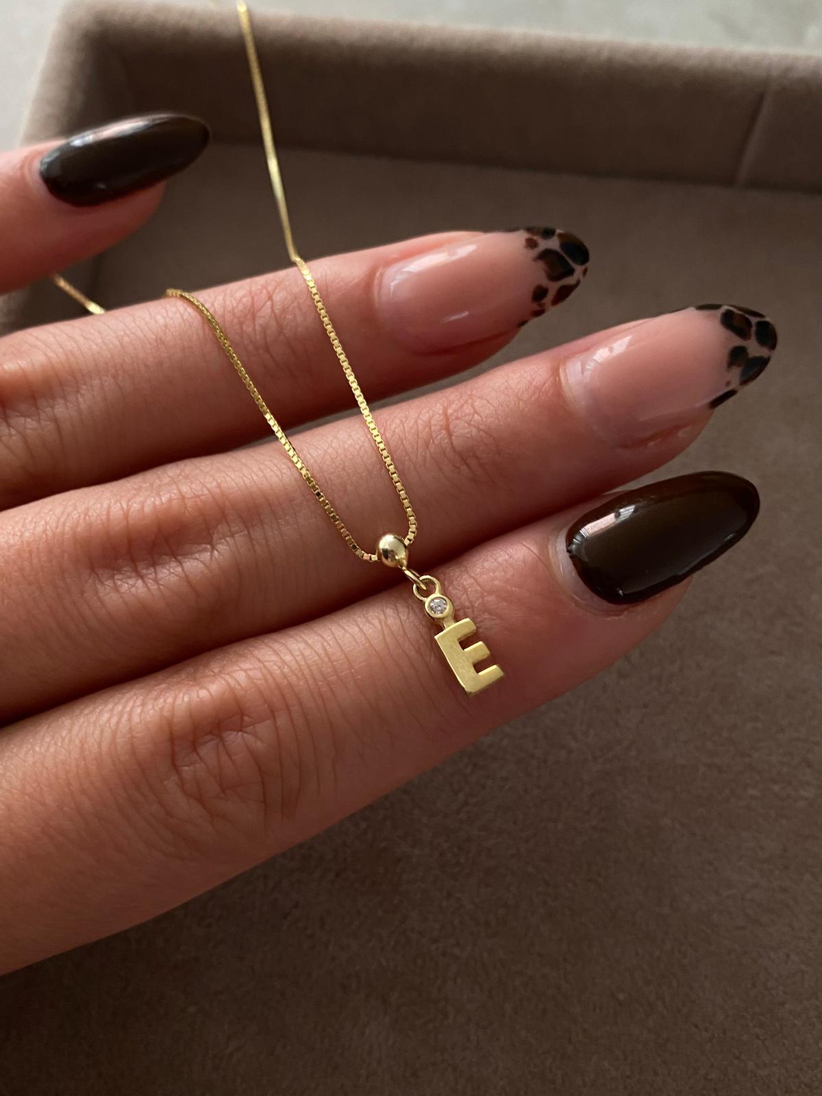 Minimal Tek Taş Harf Kolye I 925 Gümüş