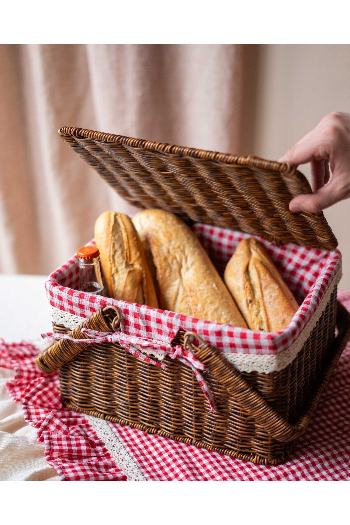 Rattan İç Korumalı Piknik Sepeti