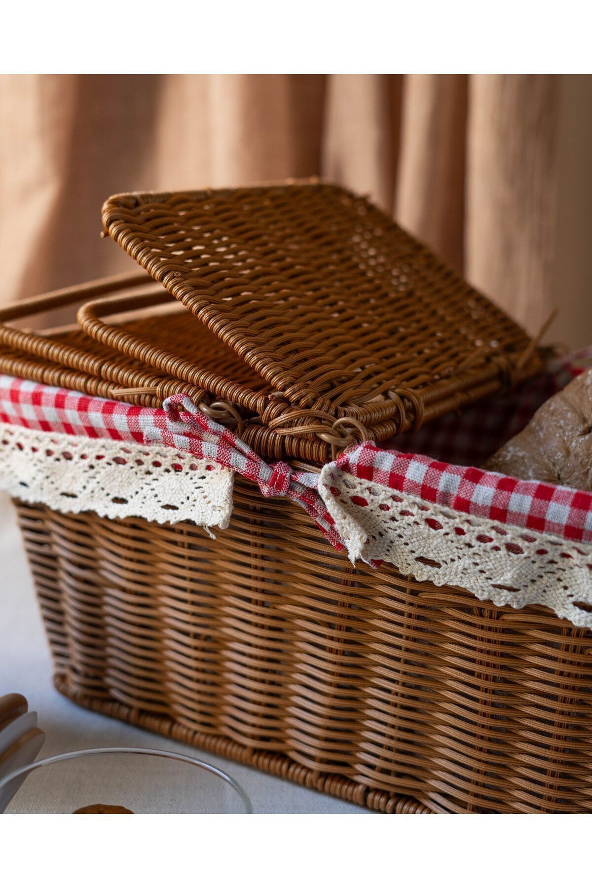 Rattan İç Korumalı Piknik Sepeti