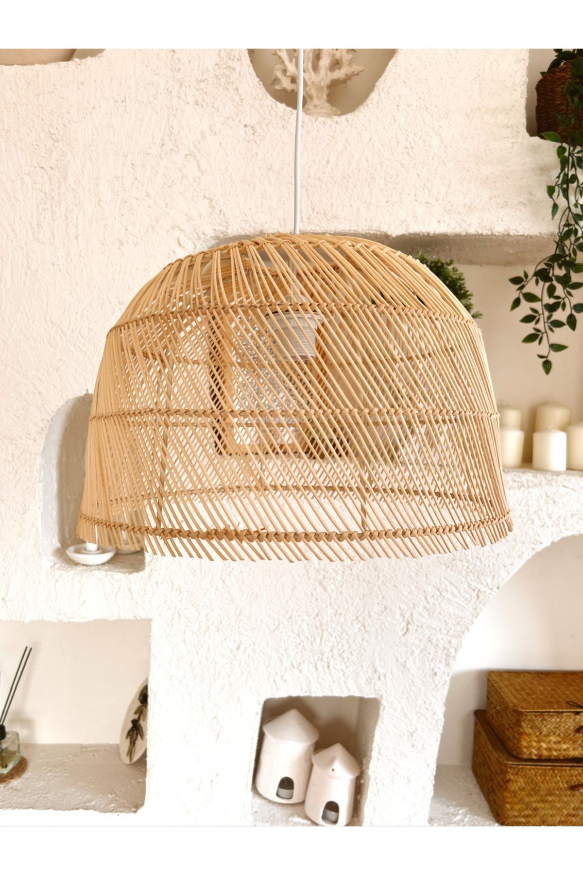 Rattan/Bambu Sarkıt Bohem Avize
