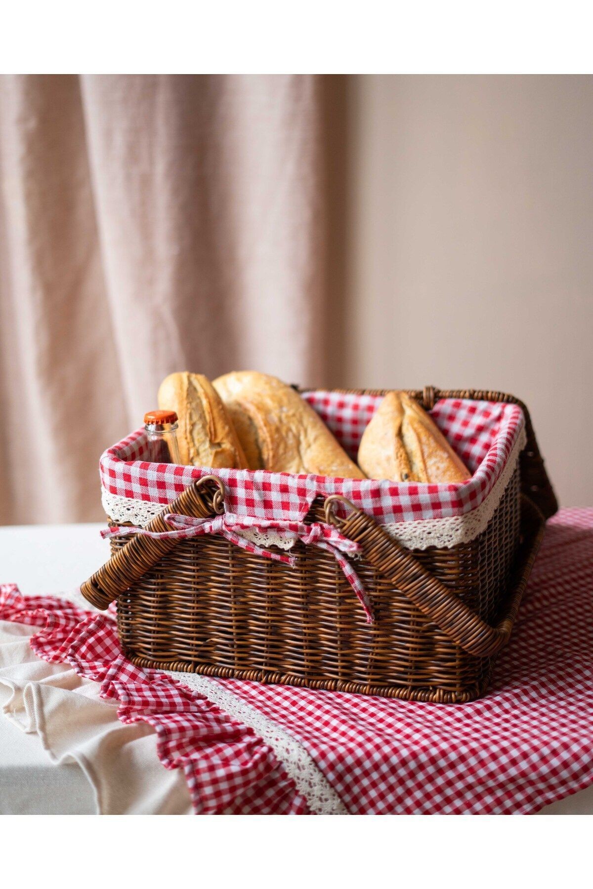 Rattan İç Korumalı Piknik Sepeti