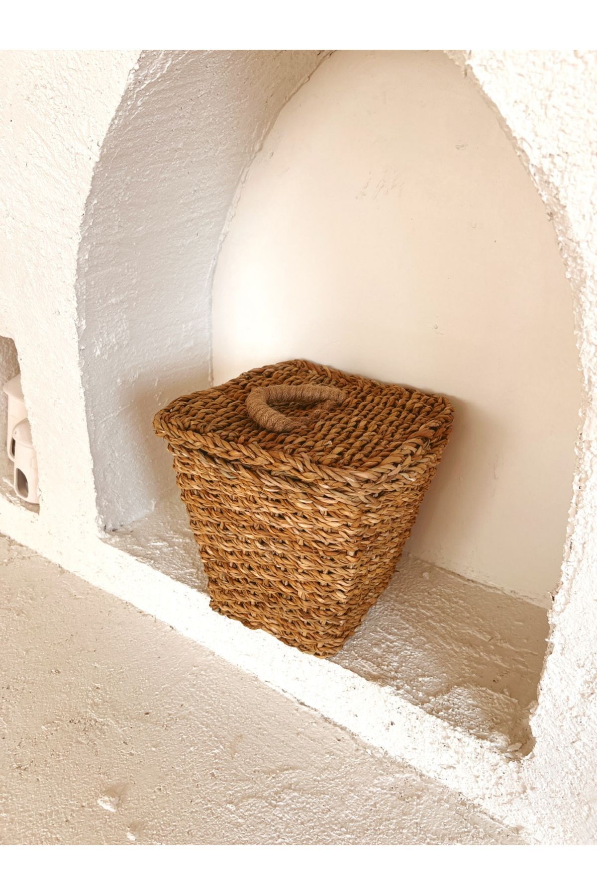 Hasır Kapaklı 26x26x23cm Patates ve Soğan Sepeti/Sepet