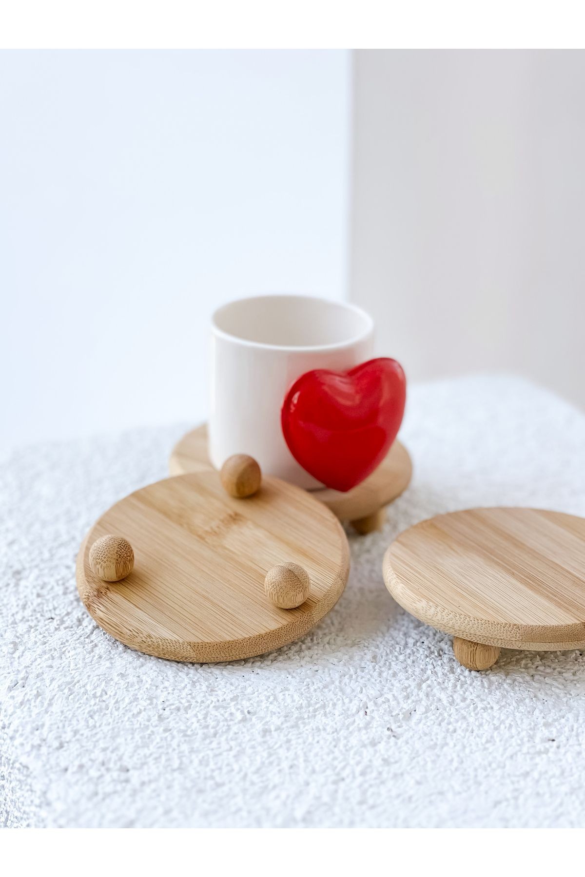 Bambu Top Ayaklı Yükseltici / Bardak Altlığı