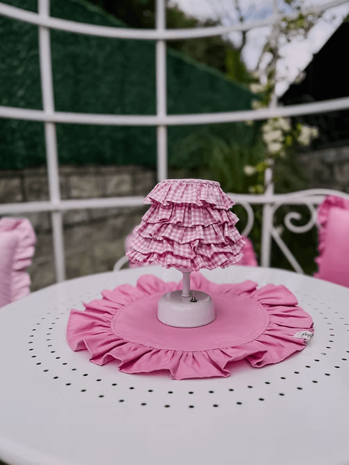 Candy Masa Lambası Pembe Kareli
