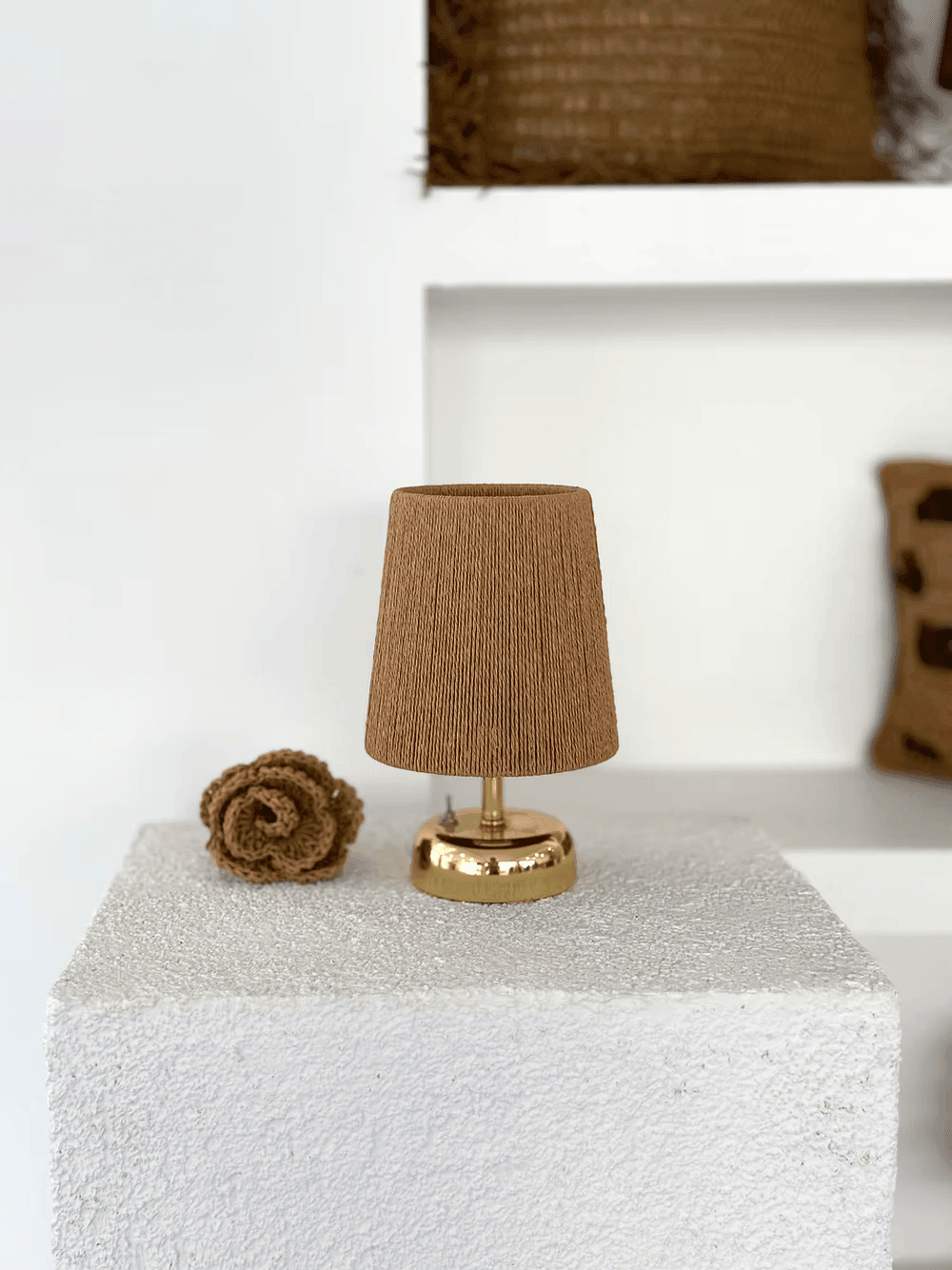 HandMade Kablosuz Masa Lambası / Abajur Gold Ayak