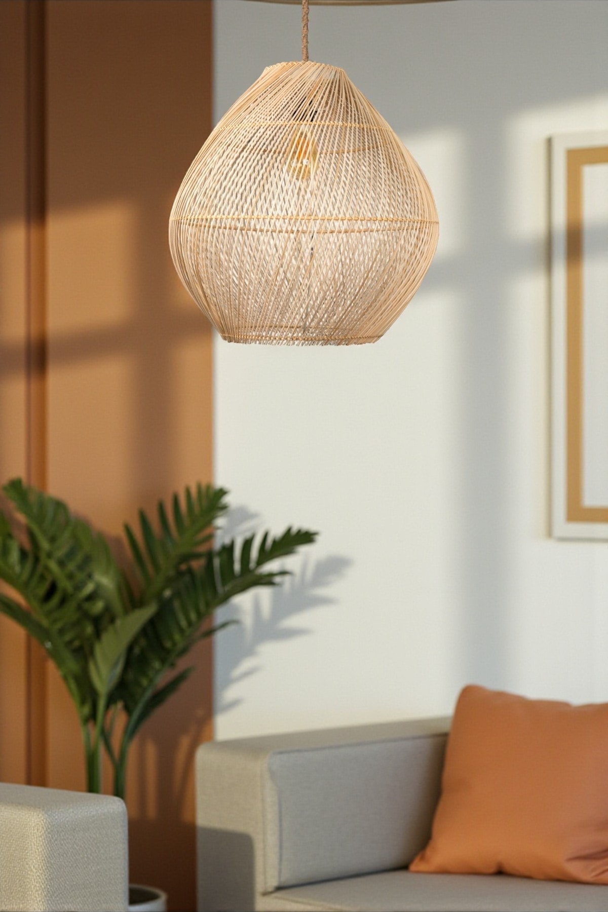 Solaria Sarma Rattan Hasır Bambu Avize 
