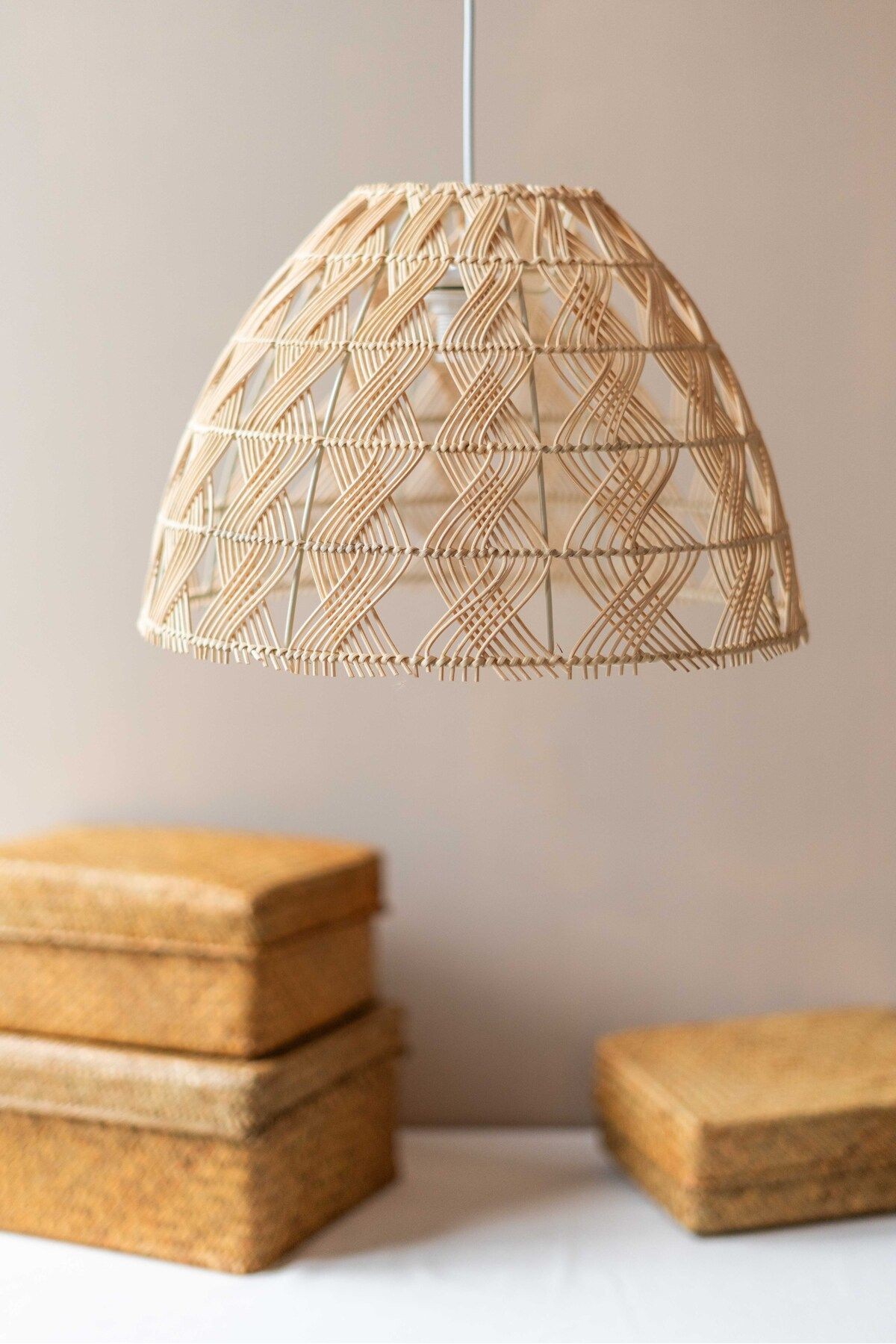 Rattan/Bambu Sarkıt Bohem Avize