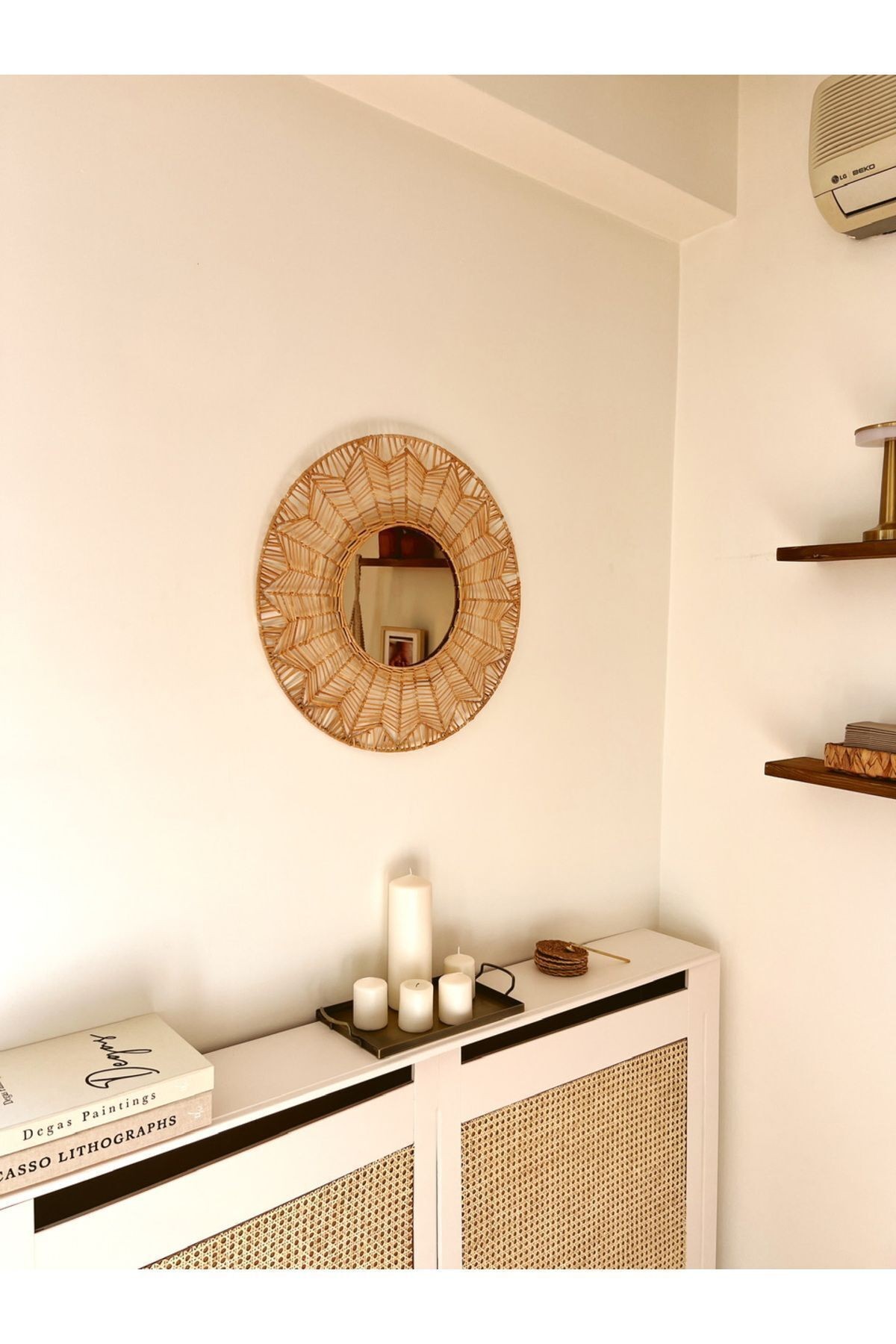 Bambu / Rattan Dekoratif Ayna 55cm