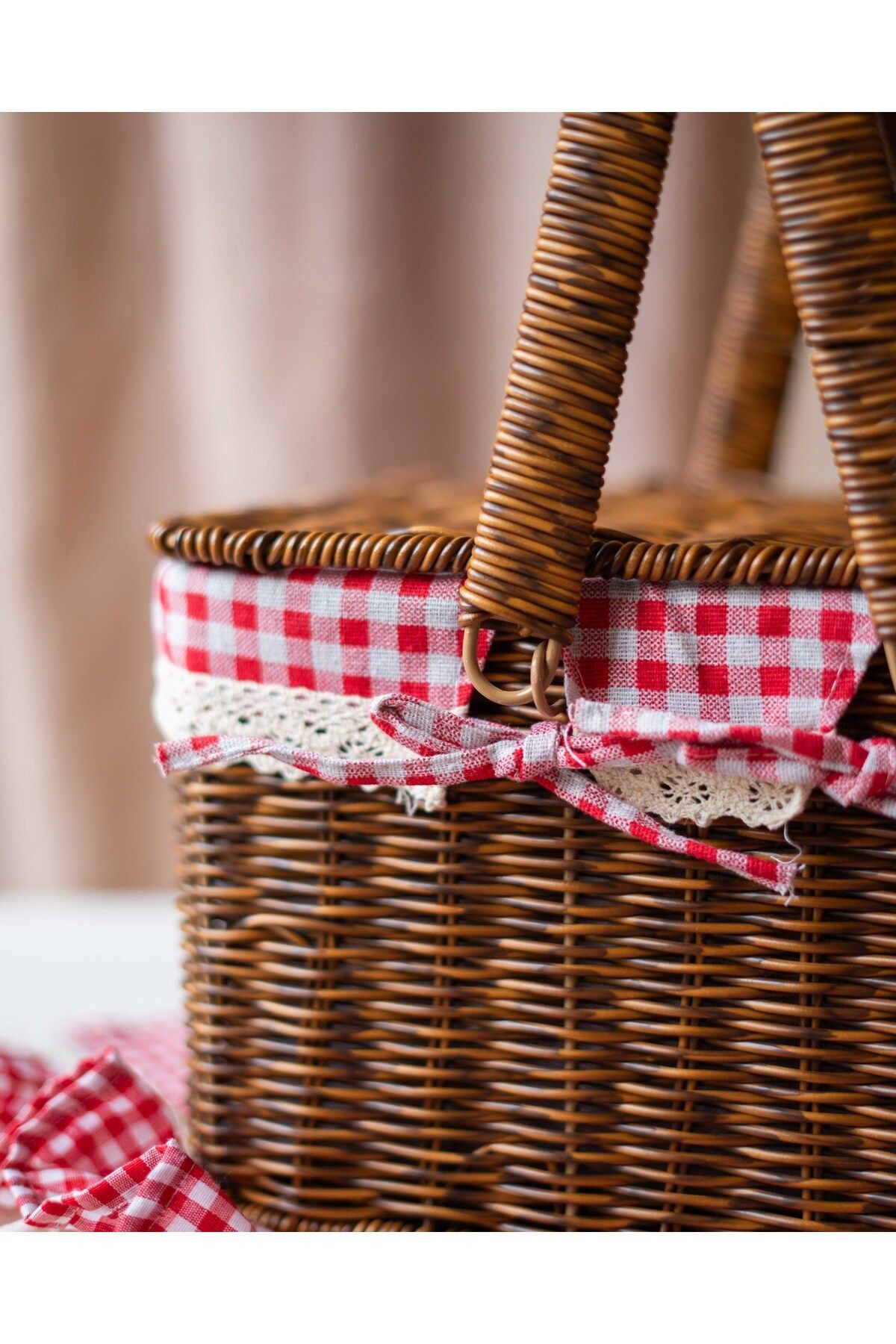 Rattan İç Korumalı Piknik Sepeti