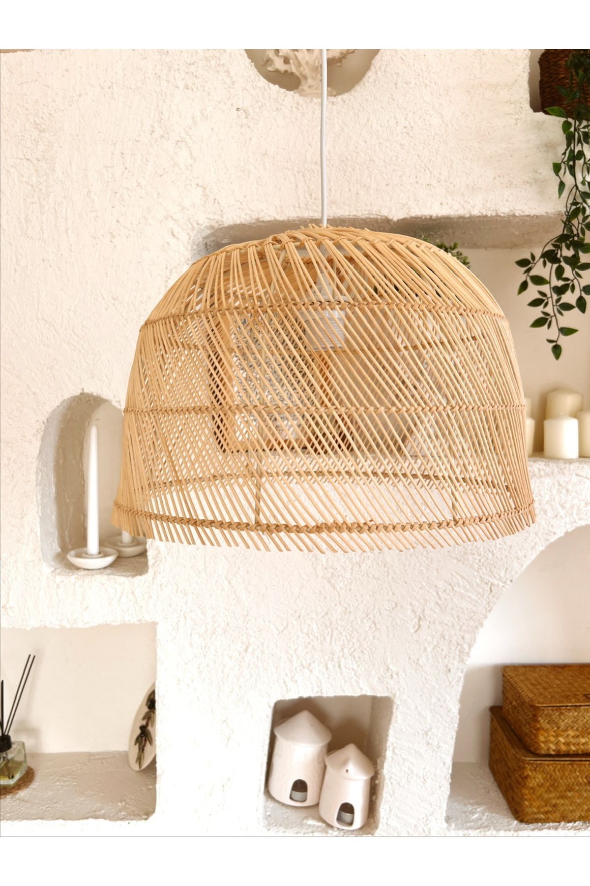 Rattan/Bambu Sarkıt Bohem Avize