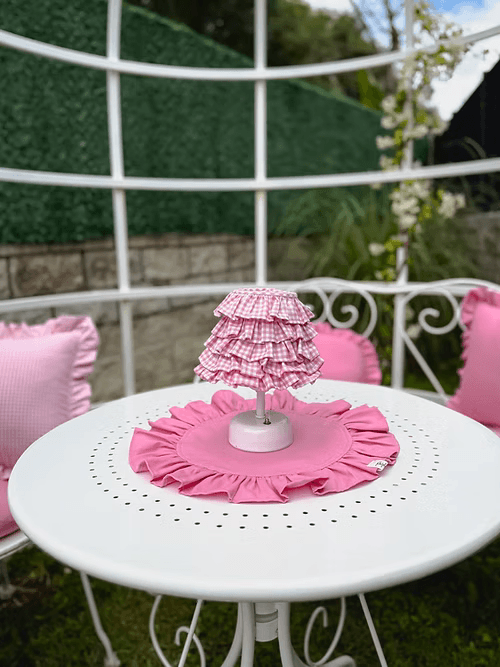 Candy Masa Lambası Pembe Kareli