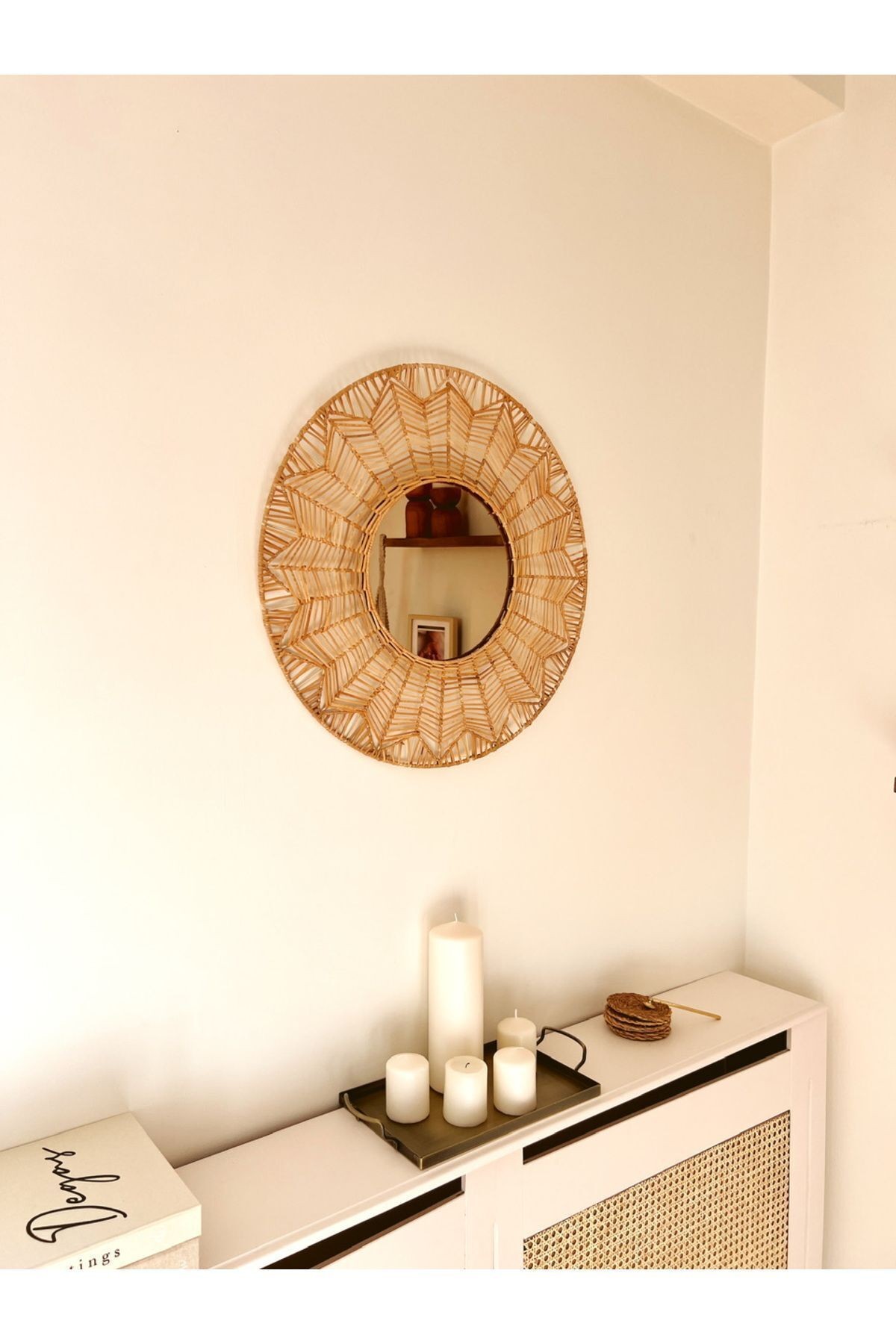 Bambu / Rattan Dekoratif Ayna 55cm
