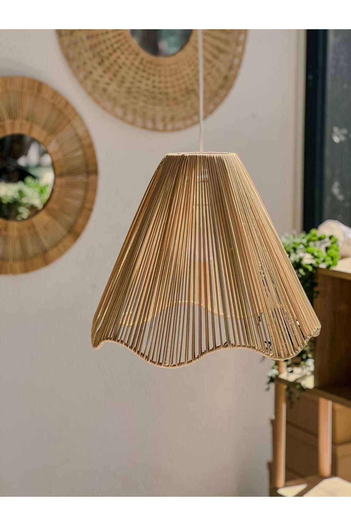 Rattan/Bambu Sarkıt Bohem Avize