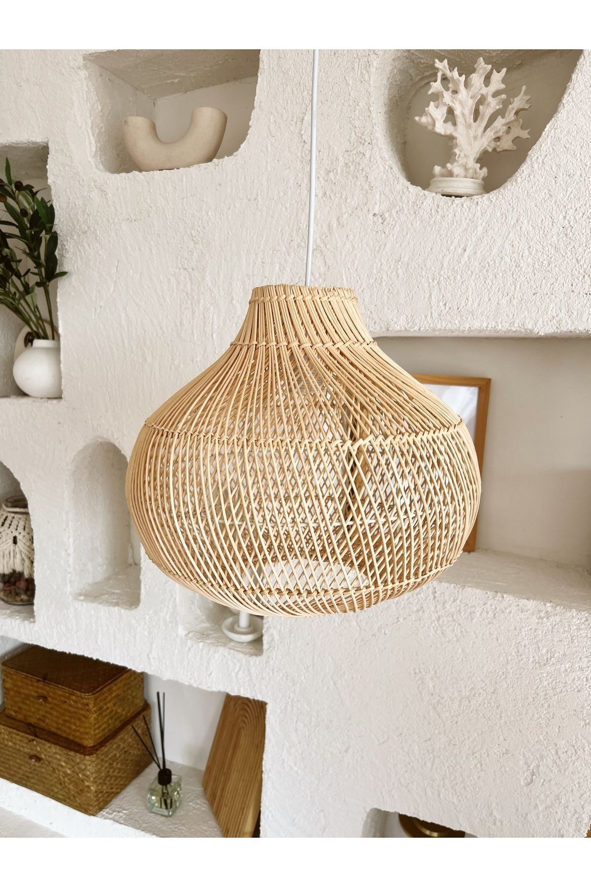 Rattan/Bambu Sarkıt Bohem Avize