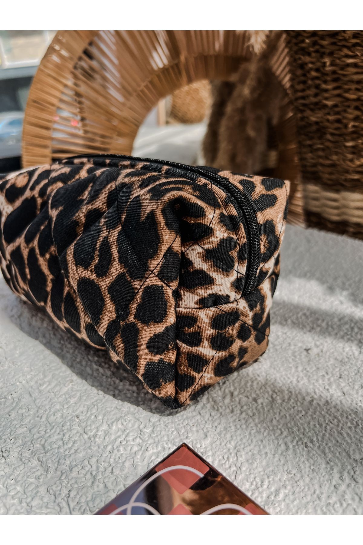 KaiLeopard İç Astarlı Fermuarlı Geniş İç Hacimli Makyaj Çantası / Organizer
