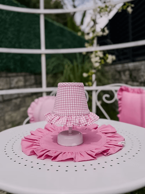 Candy Masa Lambası Pembe Kareli