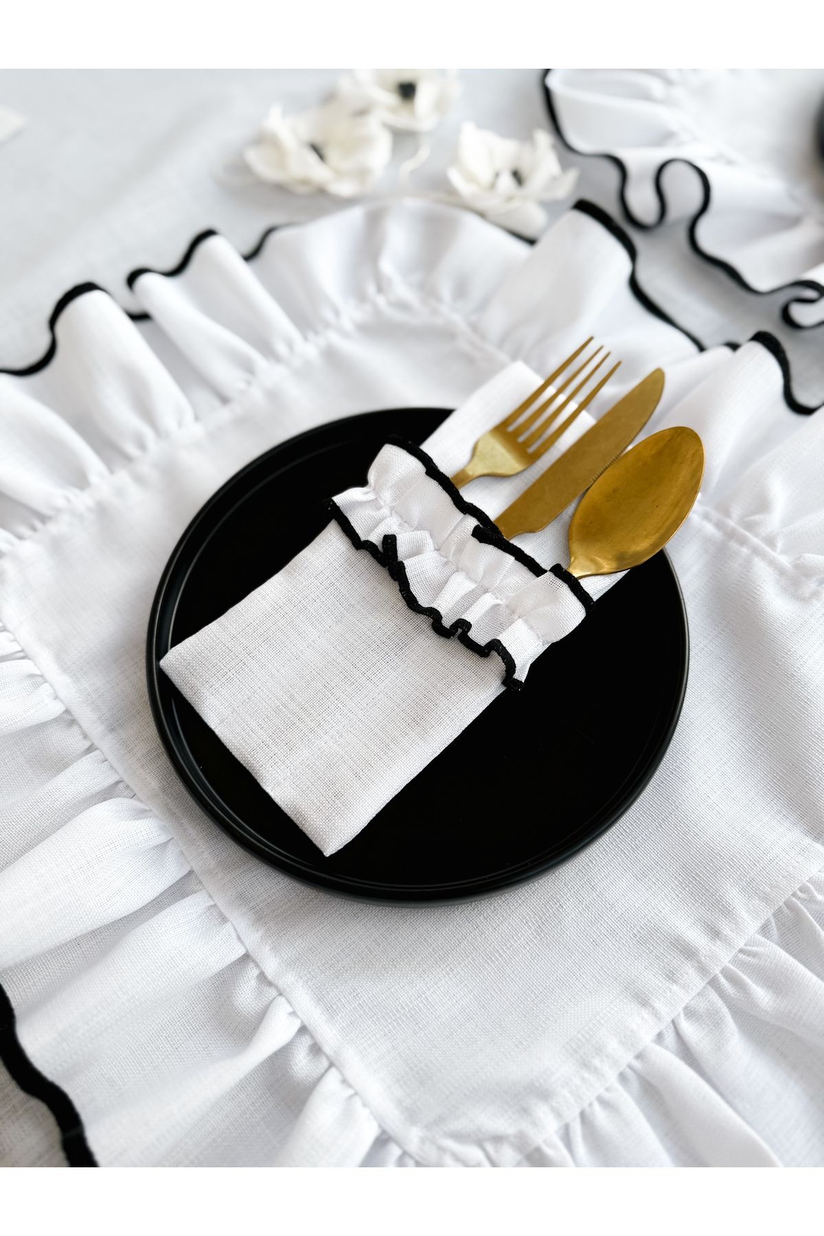 Shine White 3 Bölmeli Çatal-Kaşık-Bıçak Kılıfı 2Li