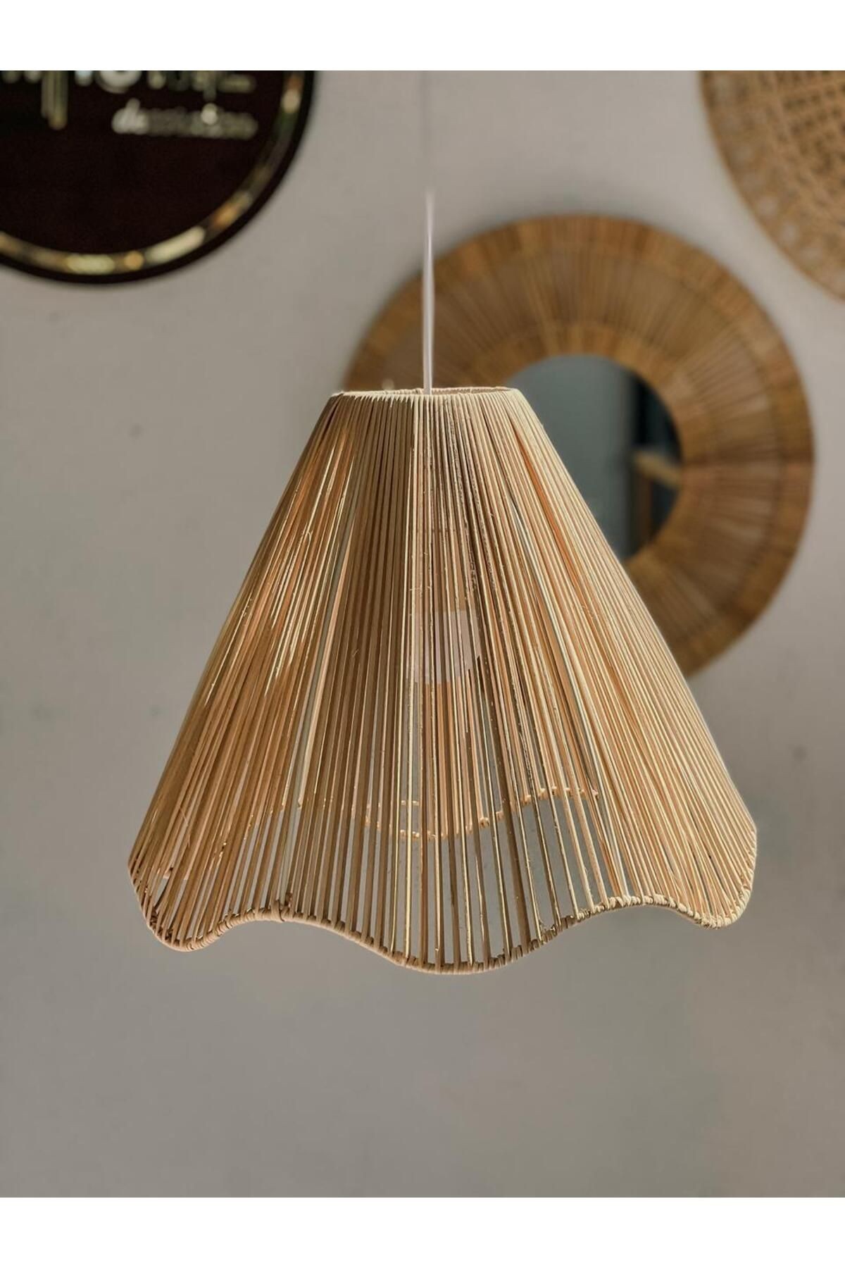 Rattan/Bambu Sarkıt Bohem Avize