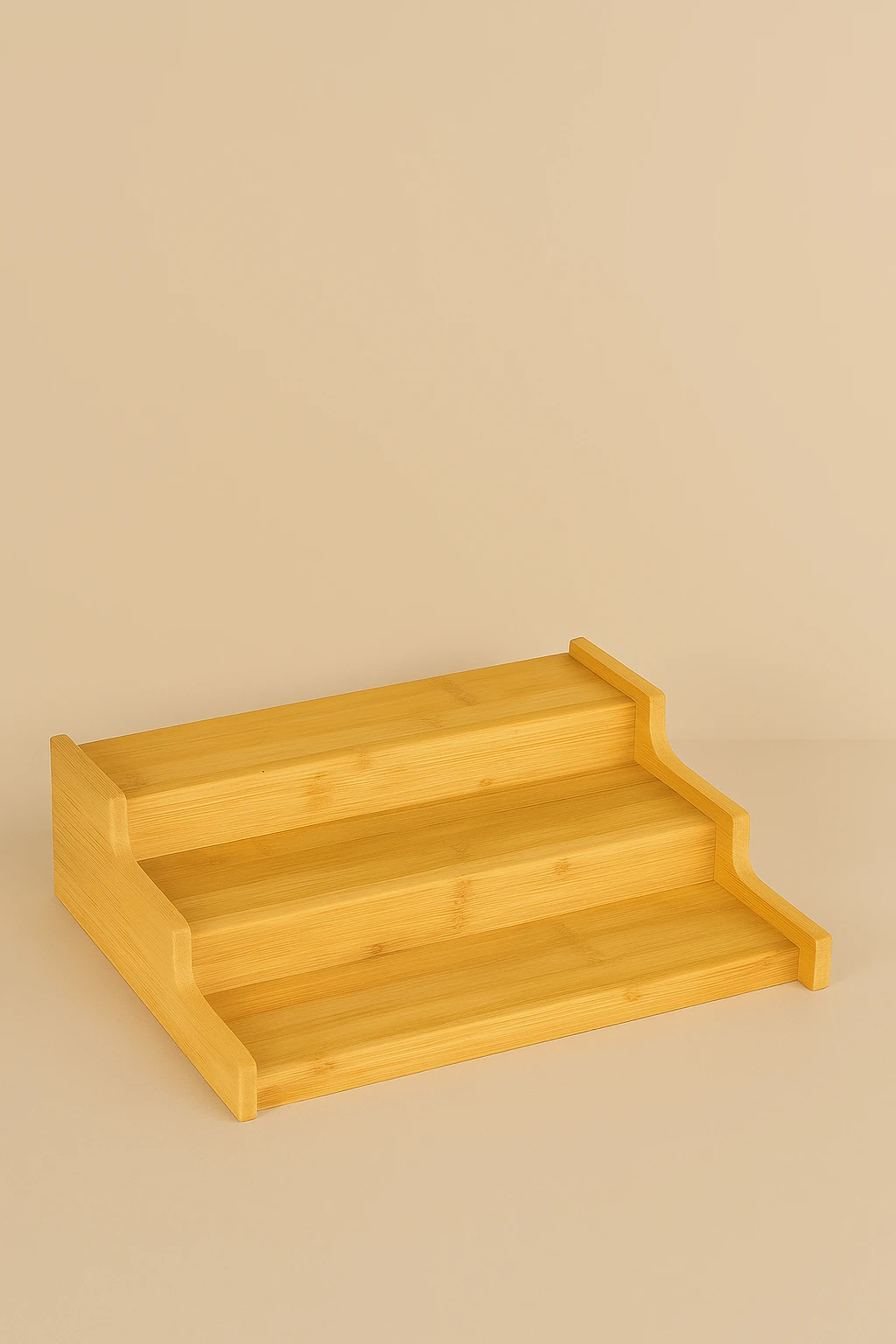 9 Lu Bambu Vakum Kapaklı, Etiketli, Merdiven Standlı Cam Baharat Seti