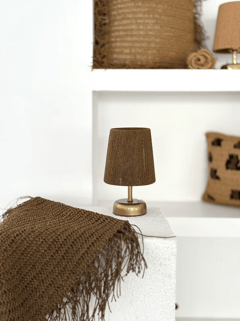 HandMade Kablosuz Masa Lambası / Abajur Vintage Gold Ayak
