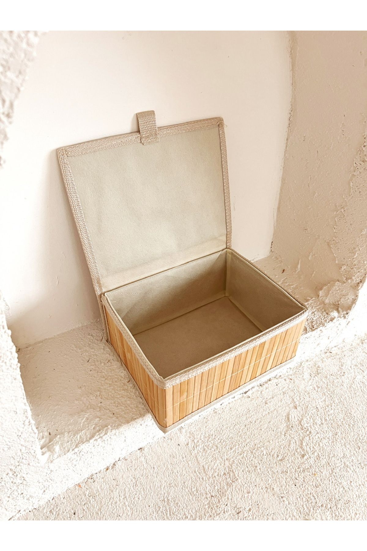 Bambu 26x20x12 Çok Amaçlı Kapaklı Sepet/Düzenleyici/Organizer