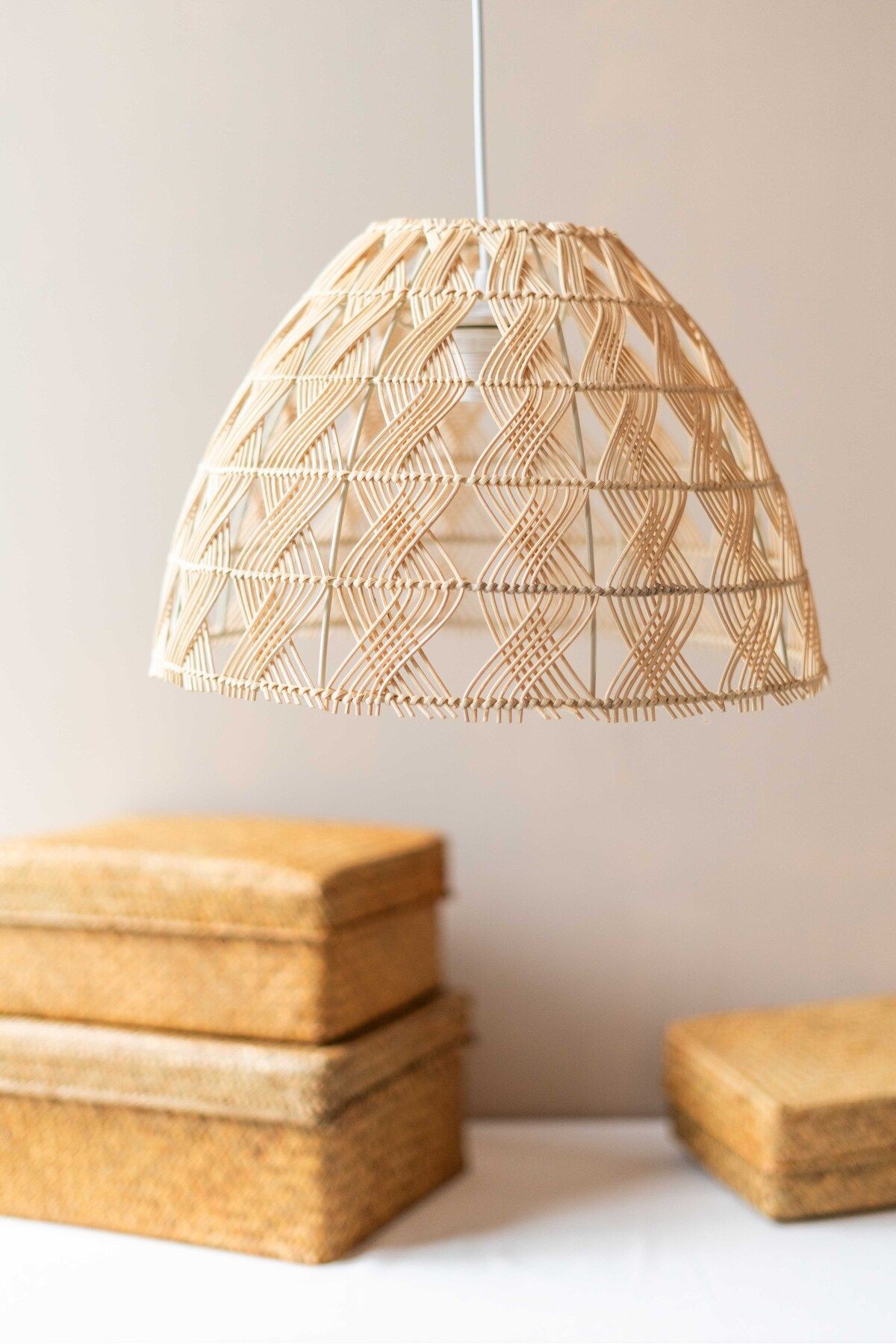 Rattan/Bambu Sarkıt Bohem Avize