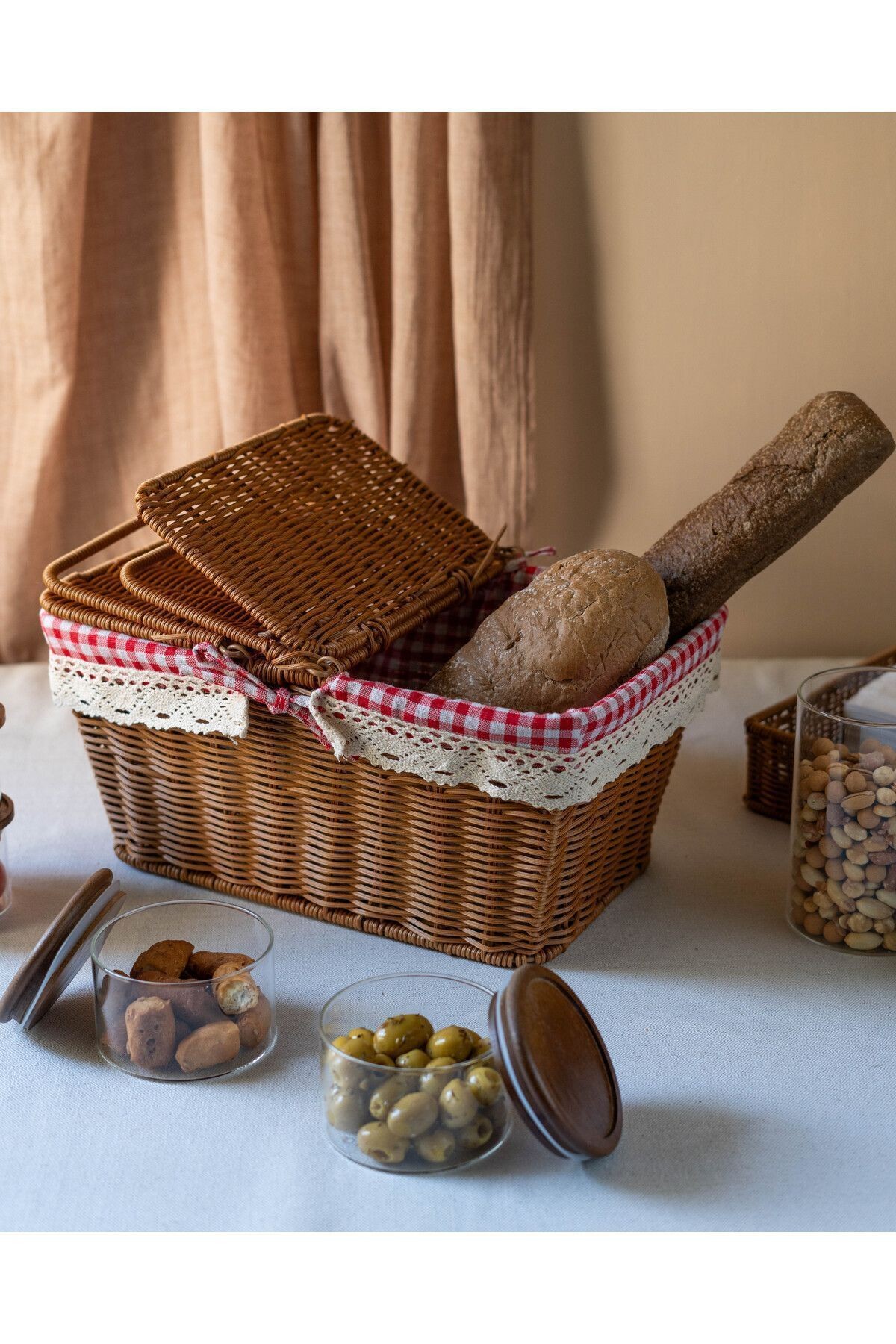 Rattan İç Korumalı Piknik Sepeti