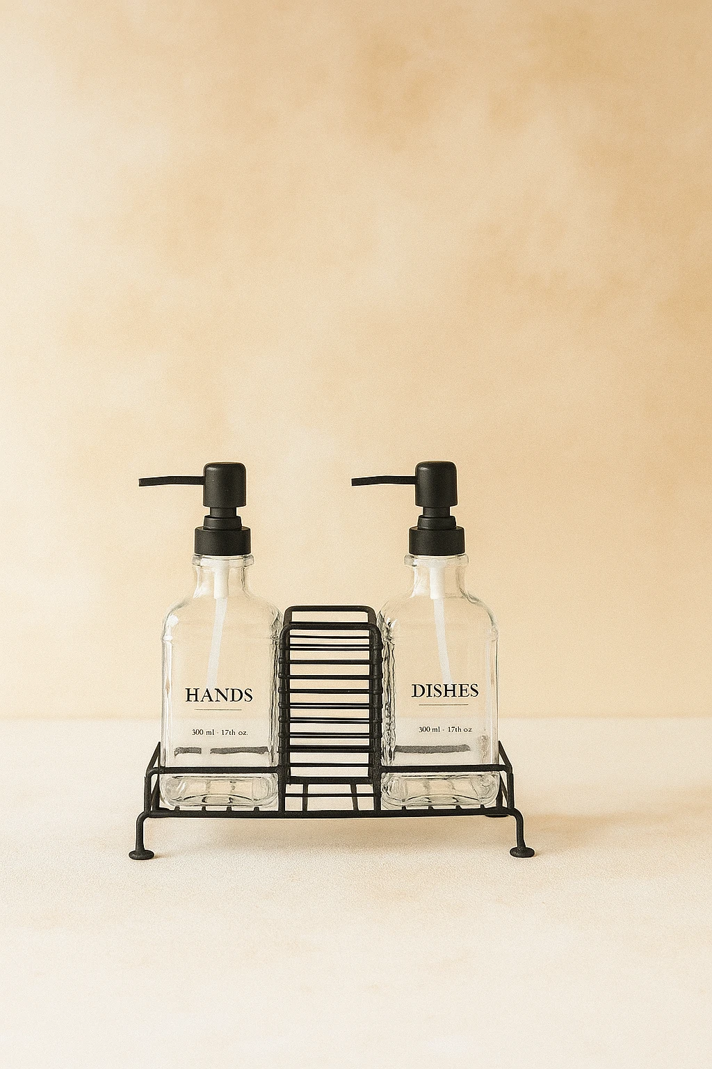 2Li Standlı Siyah Sabunluk Seti