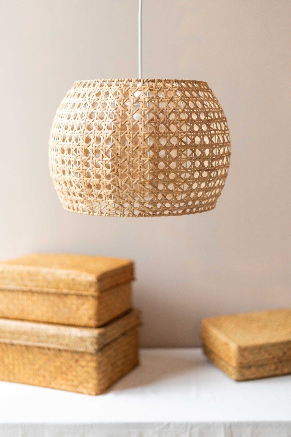Rattan/Bambu Sarkıt Bohem Avize