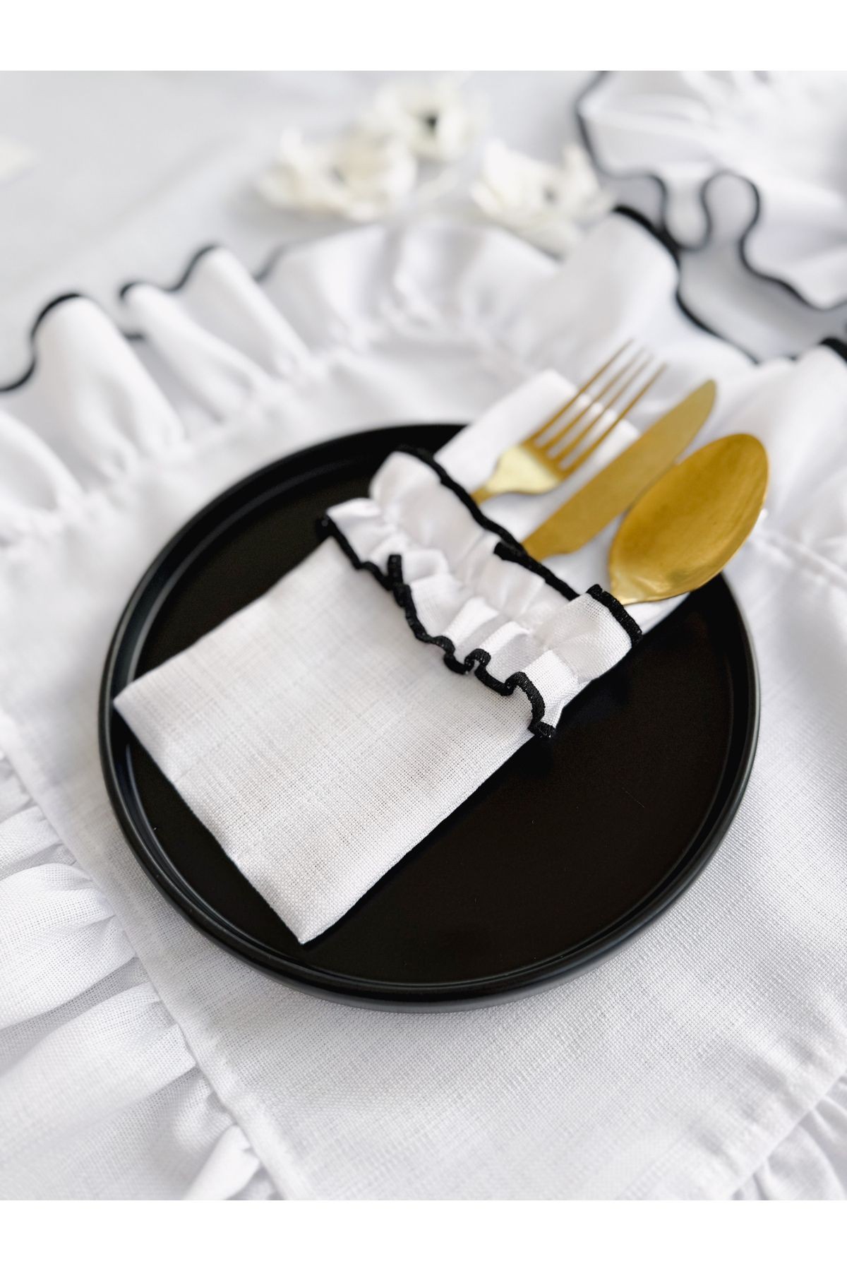 Shine White 3 Bölmeli Çatal-Kaşık-Bıçak Kılıfı 2Li