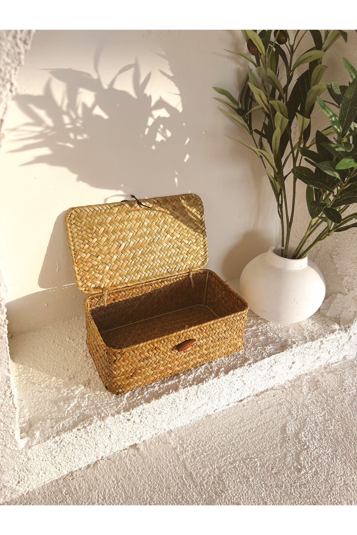 Bambu/Rattan Çok Amaçlı Hasır Düzenleyici/Organizer/Sepet/Banyo Düzenleyici