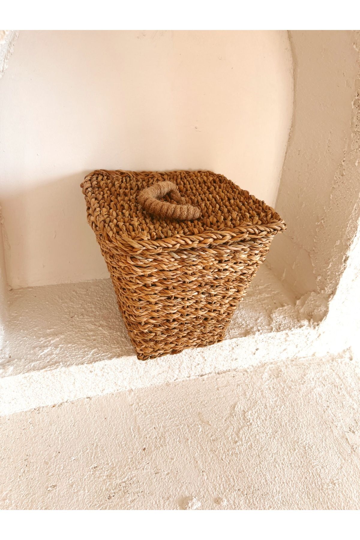 Hasır Kapaklı 26x26x23cm Patates ve Soğan Sepeti/Sepet