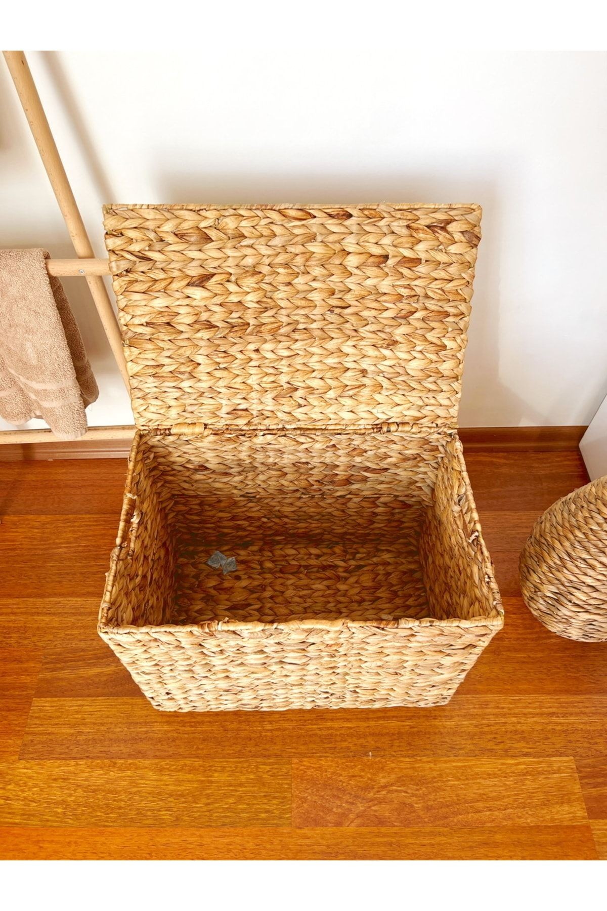 Hasır Su Sümbülü Kapaklı Sandık Model 51x39cm Düzenleyici/organizer