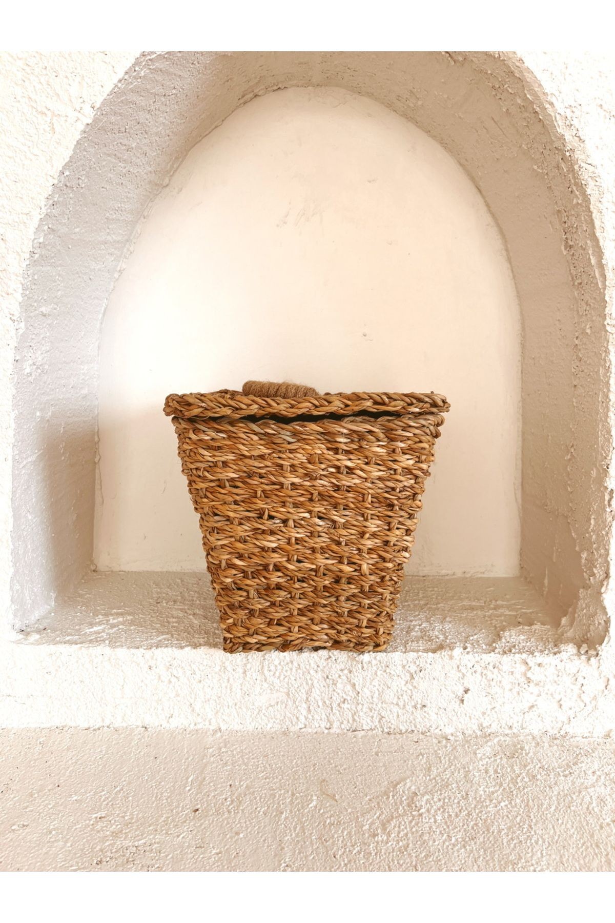 Hasır Kapaklı 26x26x23cm Patates ve Soğan Sepeti/Sepet