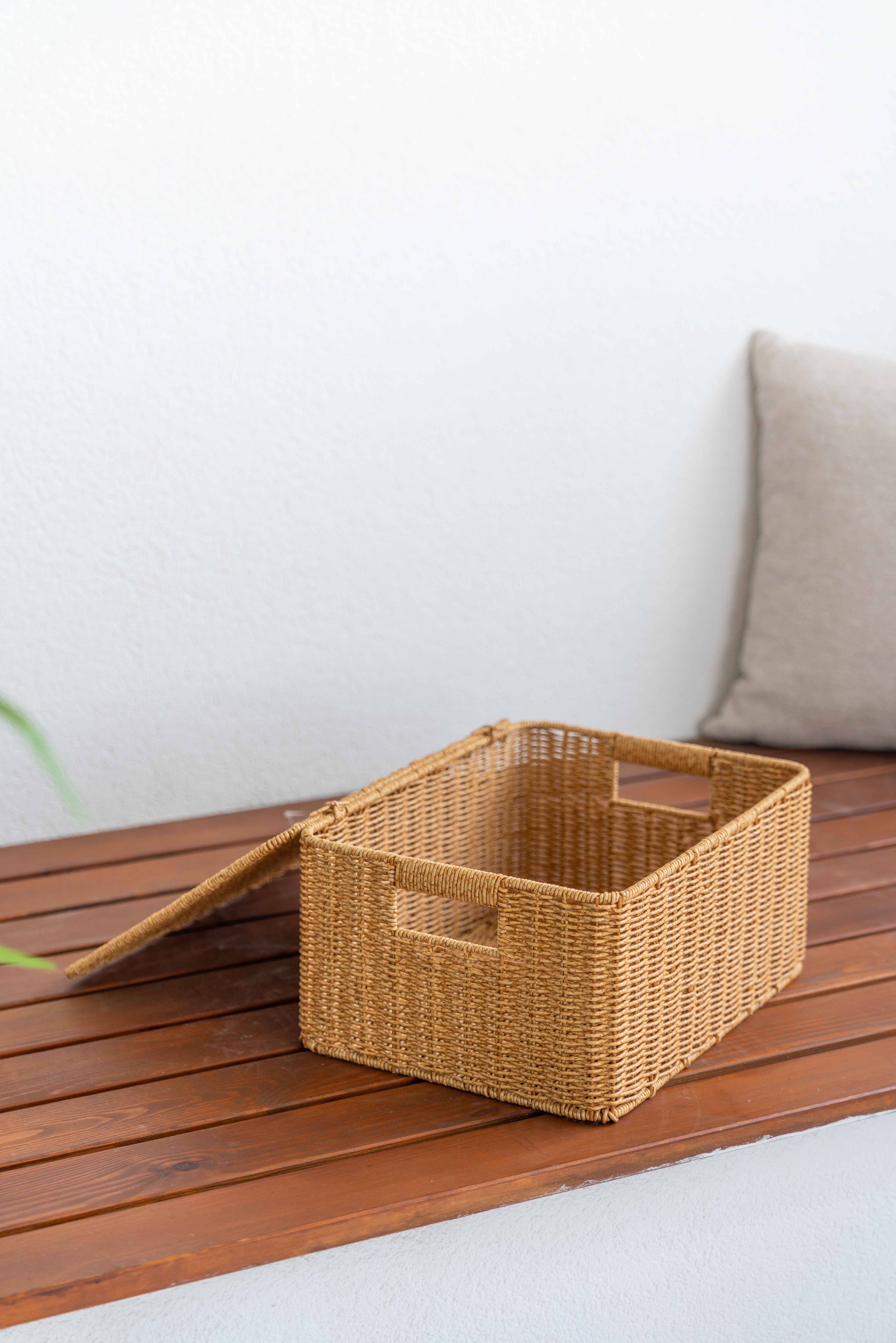 Bambu/Rattan Büyük Boy Çok Amaçlı Hasır Düzenleyici/Organizer/Sepet/Banyo Düzenleyici