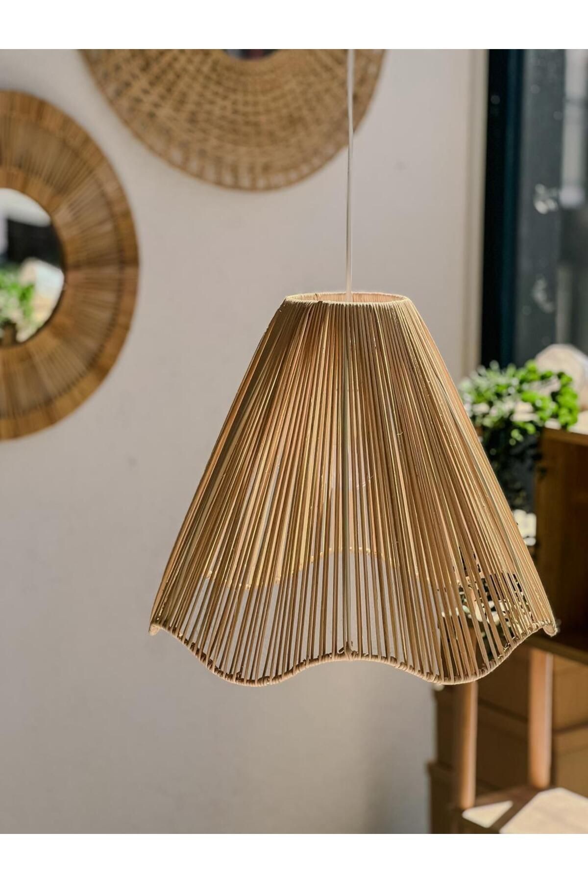 Rattan/Bambu Sarkıt Bohem Avize