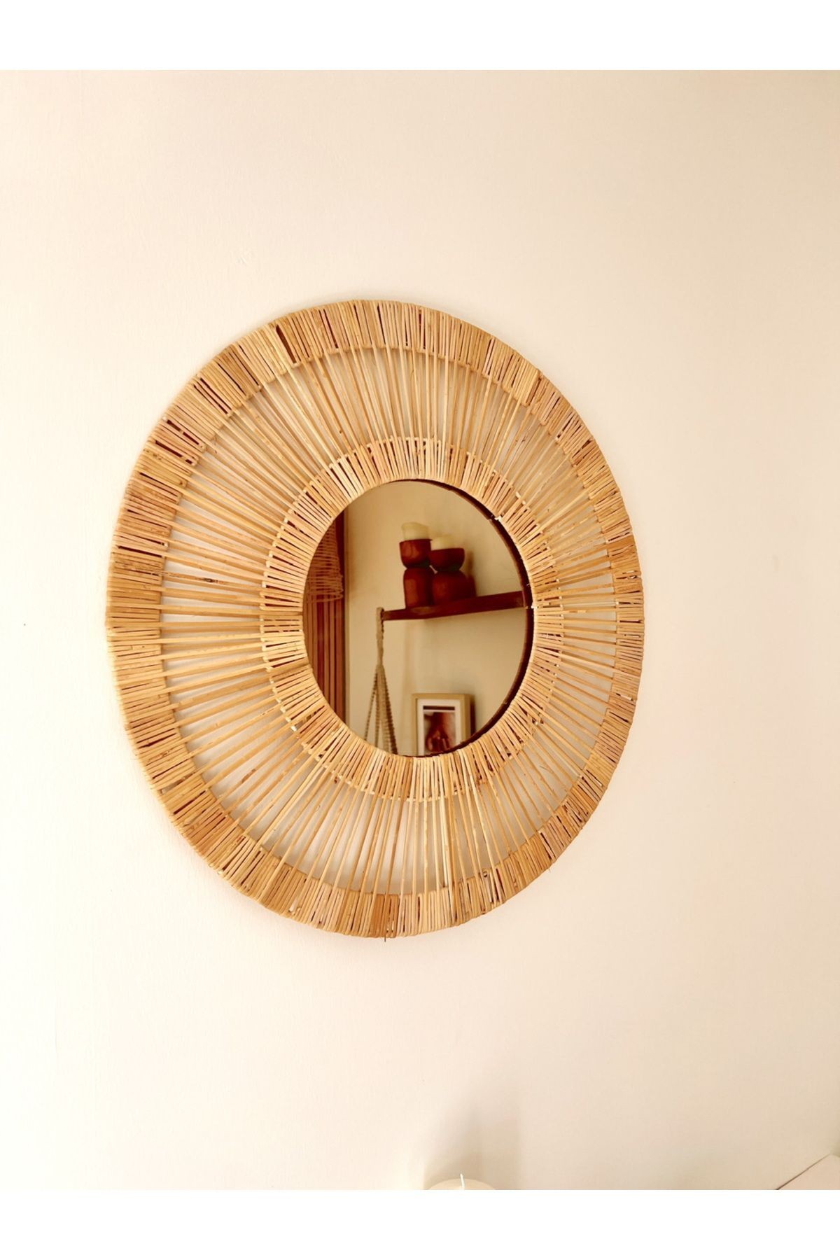 Bambu / Rattan Dekoratif Ayna 55cm