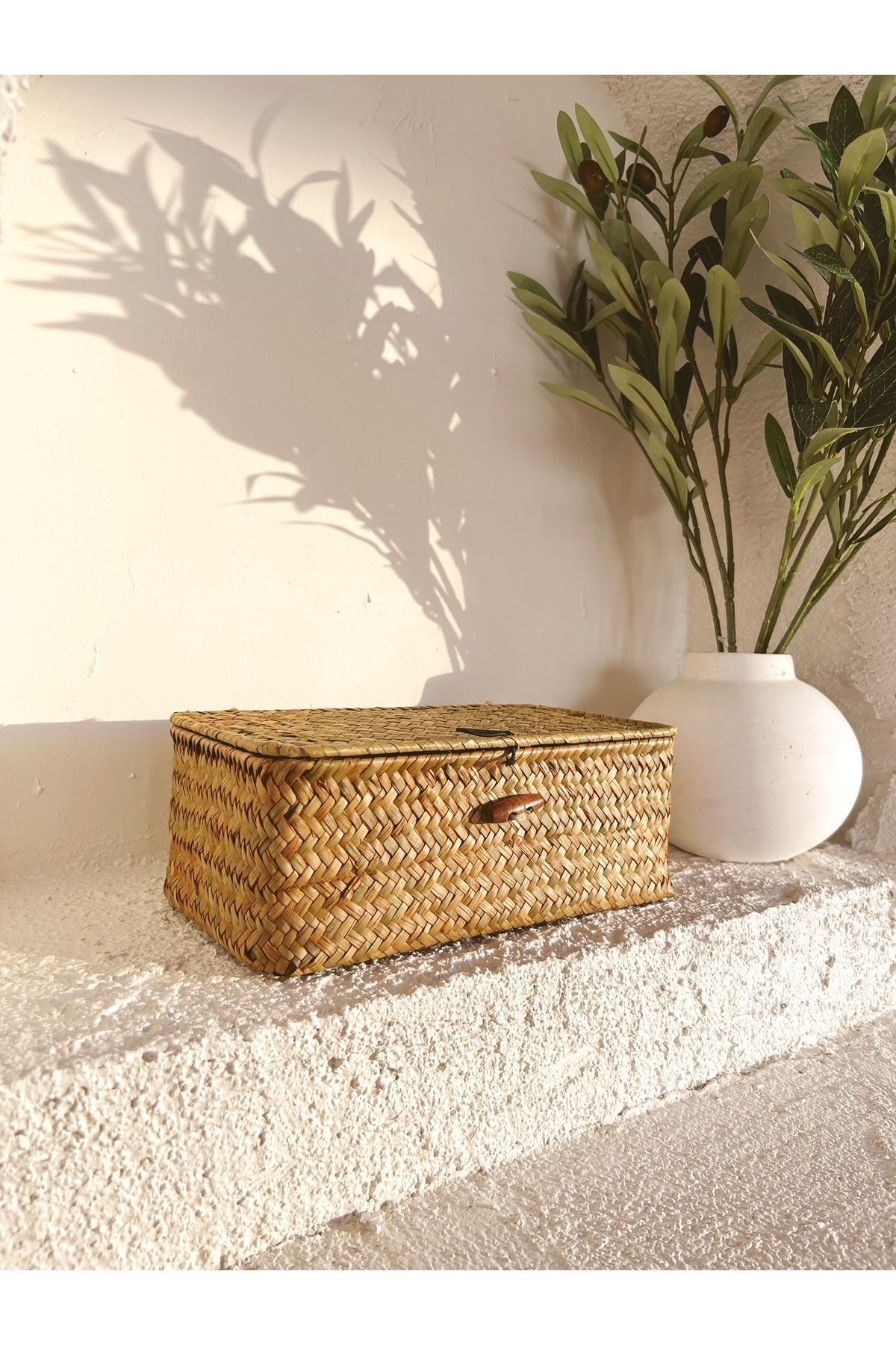 Bambu/Rattan Çok Amaçlı Hasır Düzenleyici/Organizer/Sepet/Banyo Düzenleyici