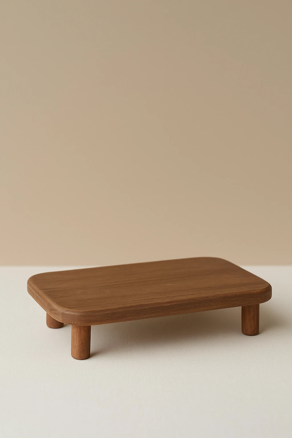 Doğal Ahşap Ayaklı Sunum Standı / Sunum Tabağı Koyu