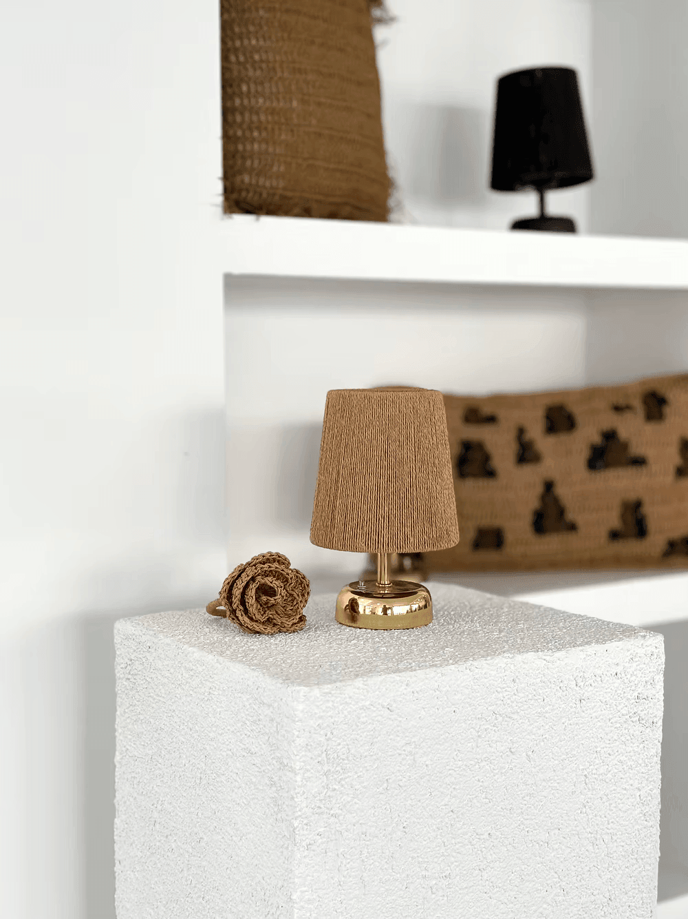 HandMade Kablosuz Masa Lambası / Abajur Gold Ayak