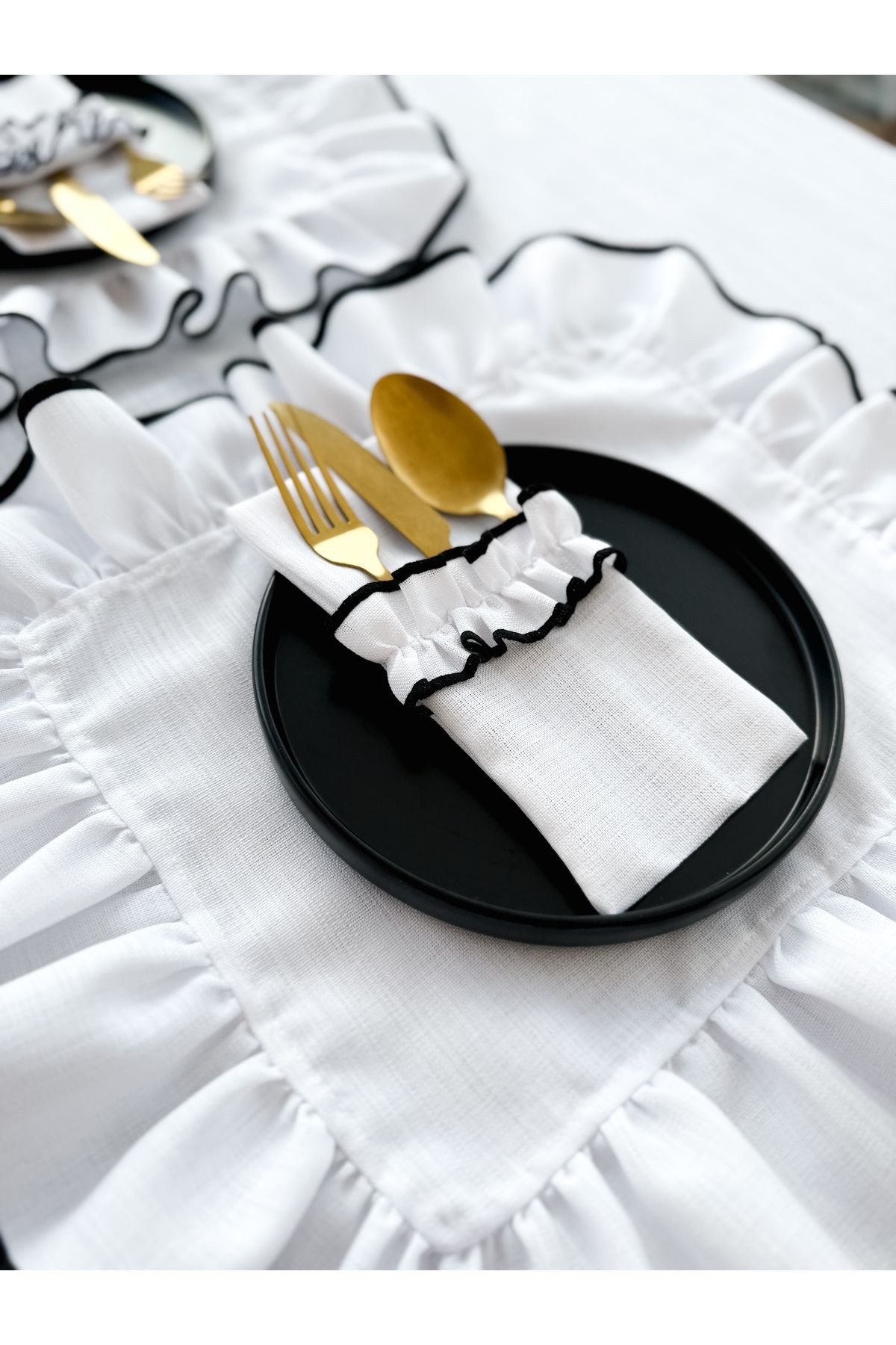 Shine White 3 Bölmeli Çatal-Kaşık-Bıçak Kılıfı 2Li