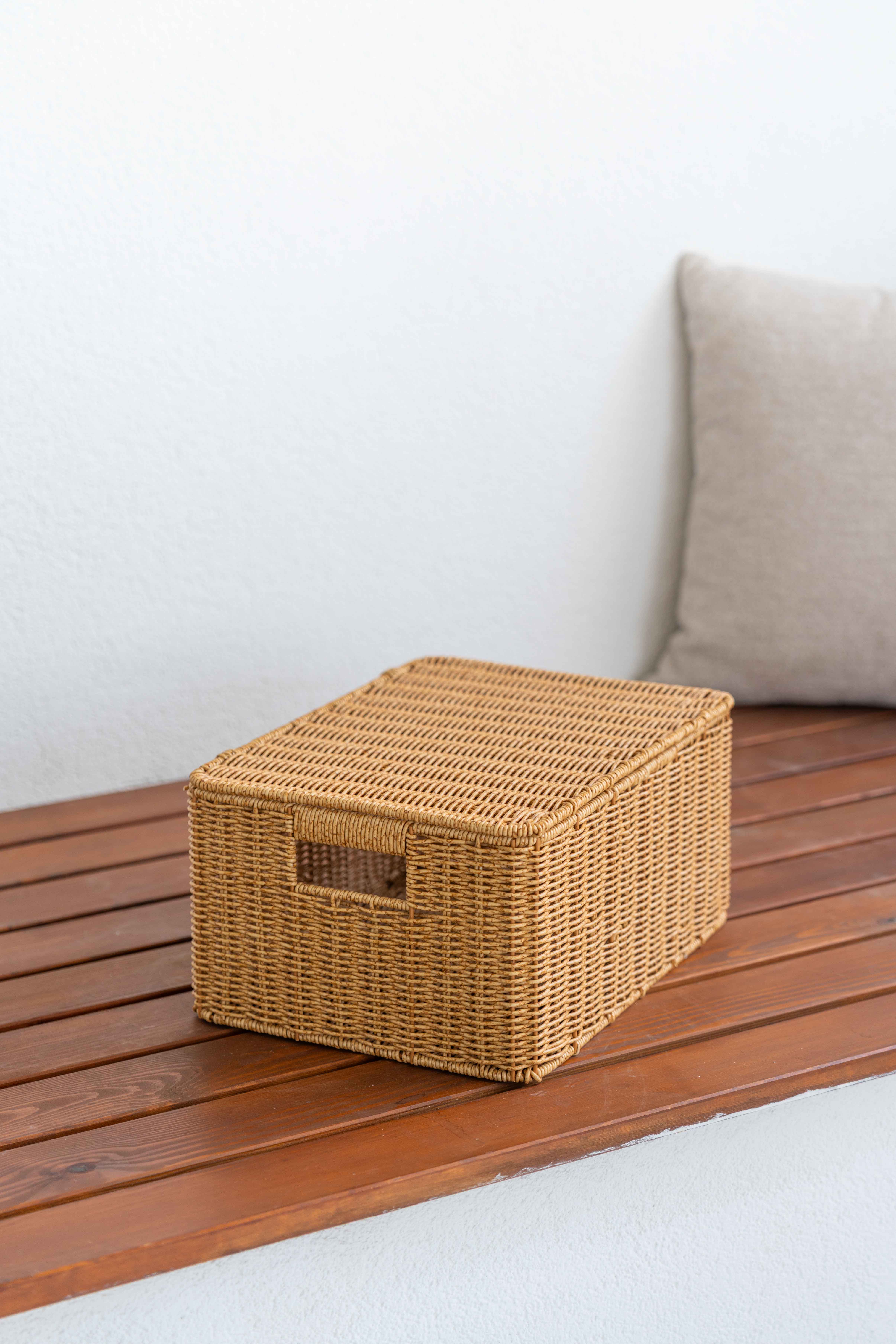 Bambu/Rattan Büyük Boy Çok Amaçlı Hasır Düzenleyici/Organizer/Sepet/Banyo Düzenleyici
