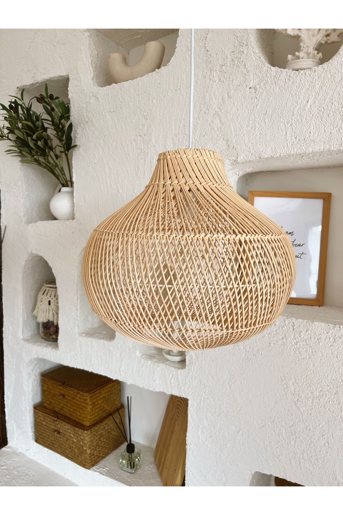 Rattan/Bambu Sarkıt Bohem Avize