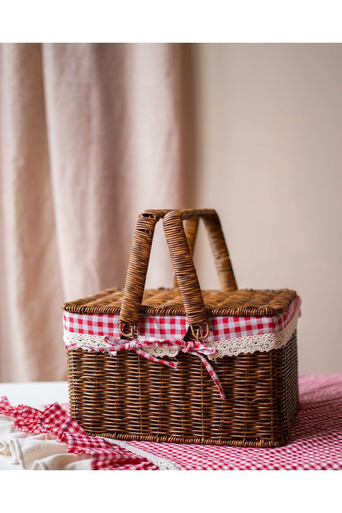 Rattan İç Korumalı Piknik Sepeti