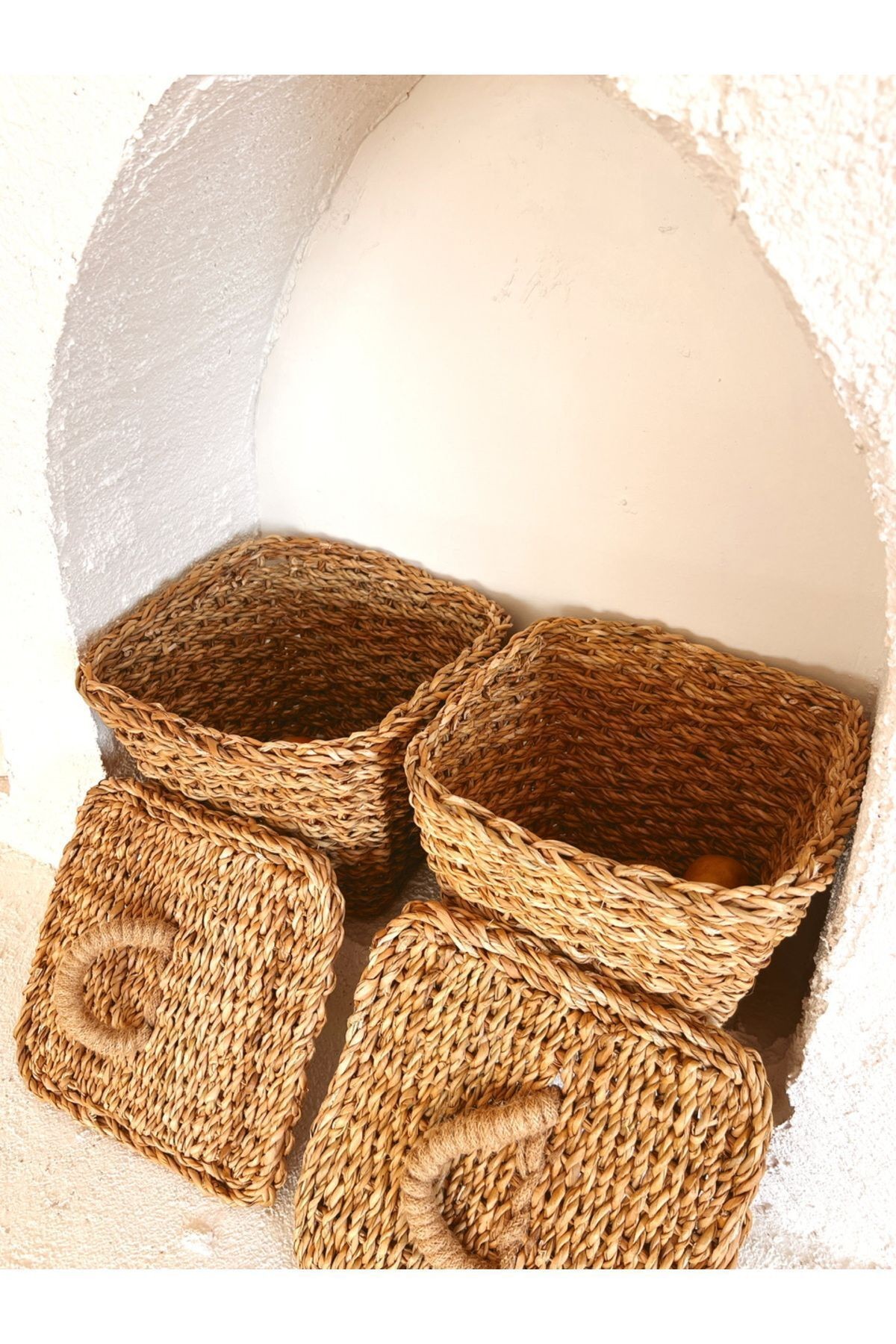 2Li Hasır Kapaklı 26x26x23cm Patates ve Soğan Sepeti/Sepet